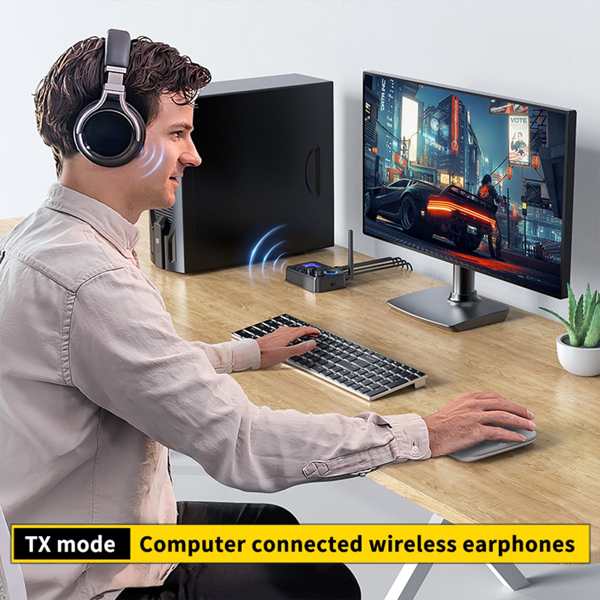 Bluetooth 5.3 Transmitter Receiver 3.5mm AUX RCA TV Home Stereo Audio Adapter-