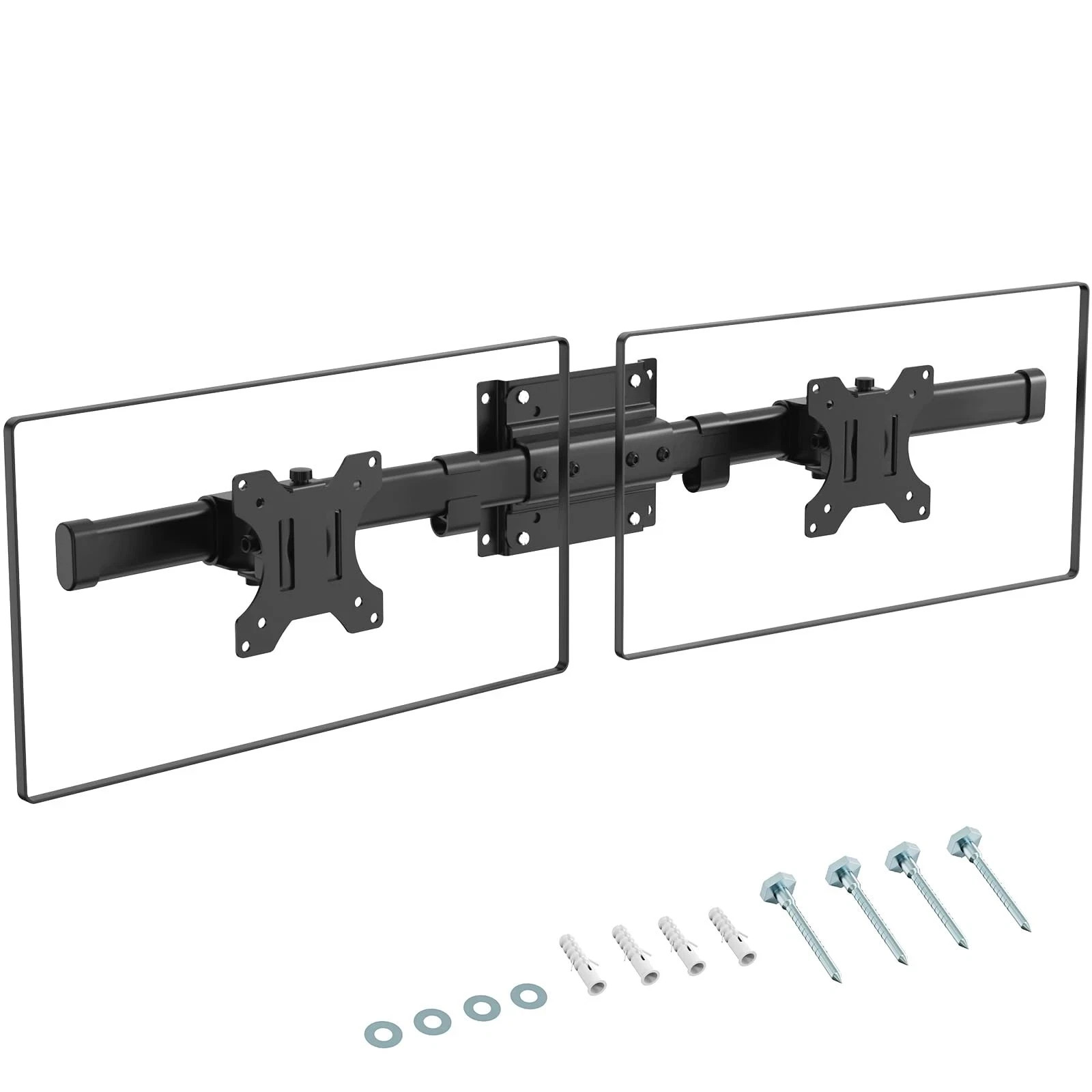 Dual Monitor Wall Mount 35″ Horizontal VESA 75×75/100x100kg 10kg Black