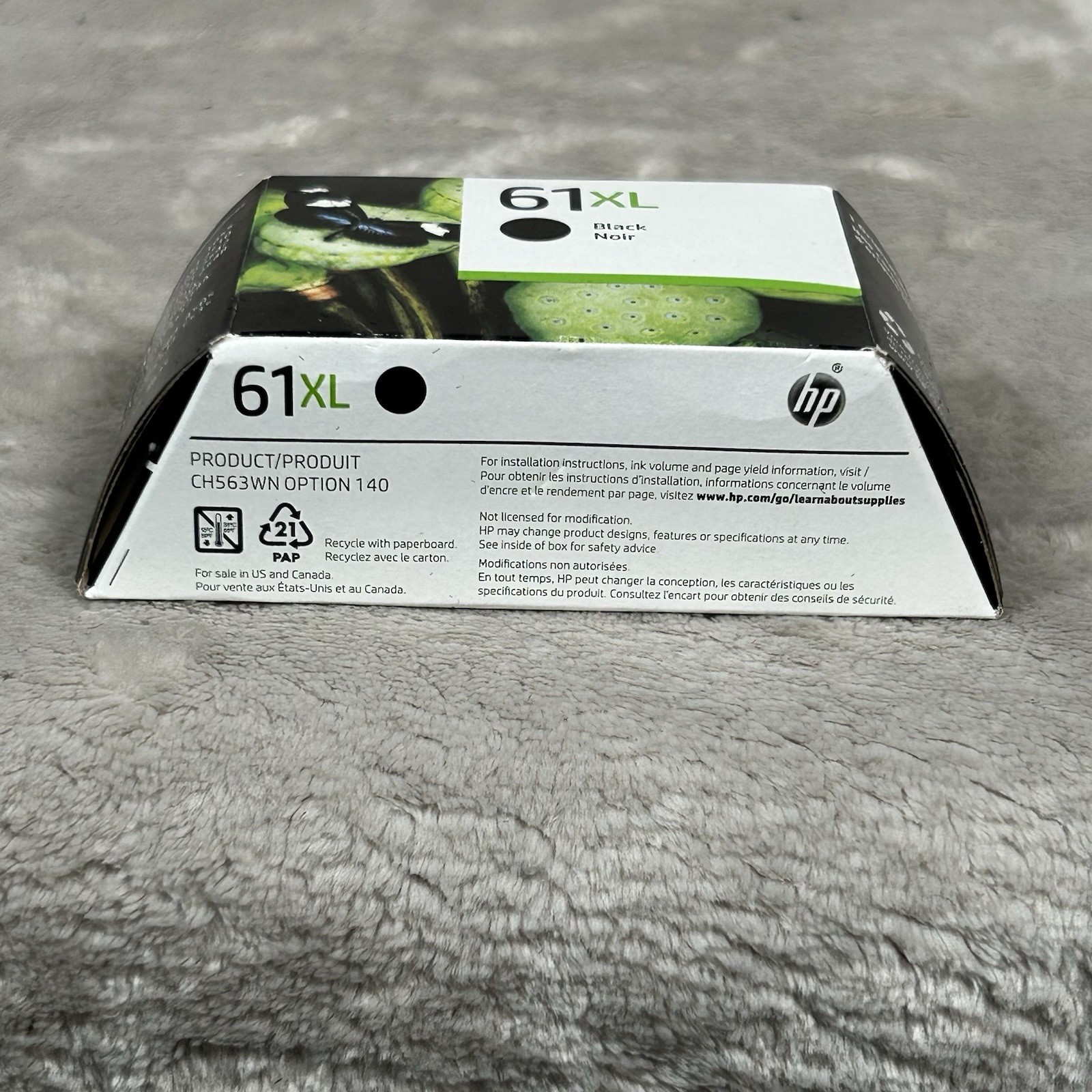 HP 61 XL Black High Yield Ink Cartridge – CH563WN#140 Exp: 8/2026