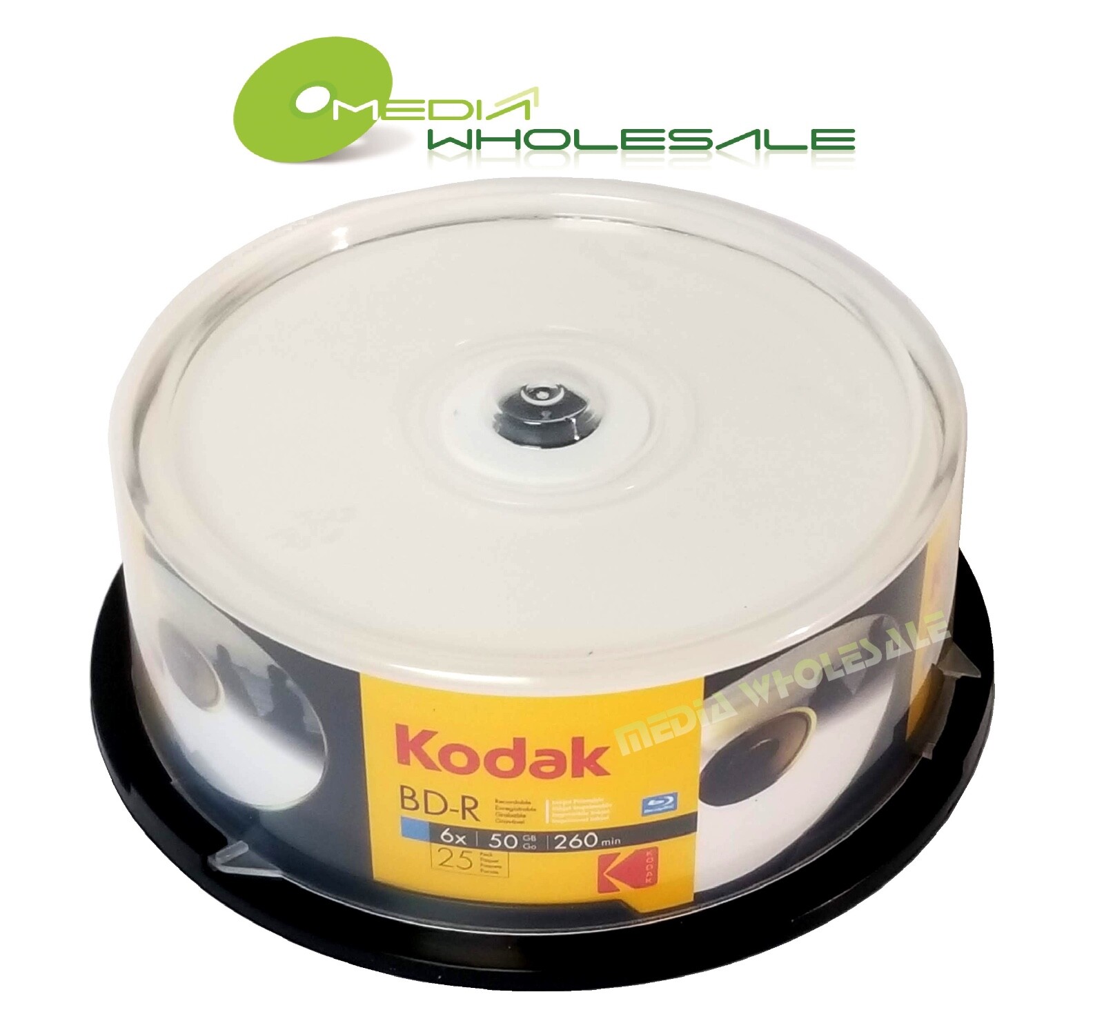 25 KODAK 50GB Blank Blu-Ray BD-R BDR DL 6X Dual Double Layer Inkjet Printable