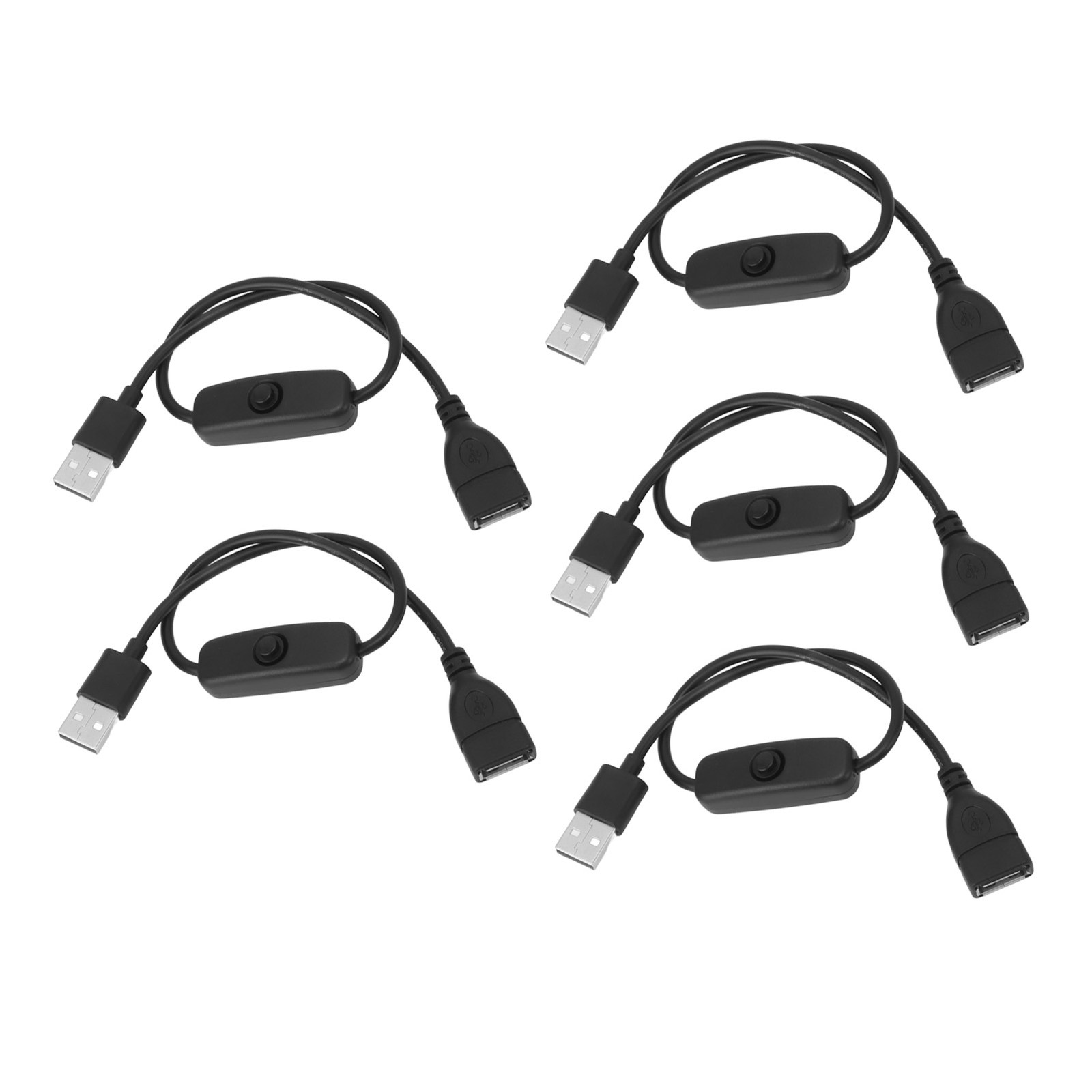 NEW 5PCS USB Extension Cable With ON Off Switch Male To Female Cable For Driving
