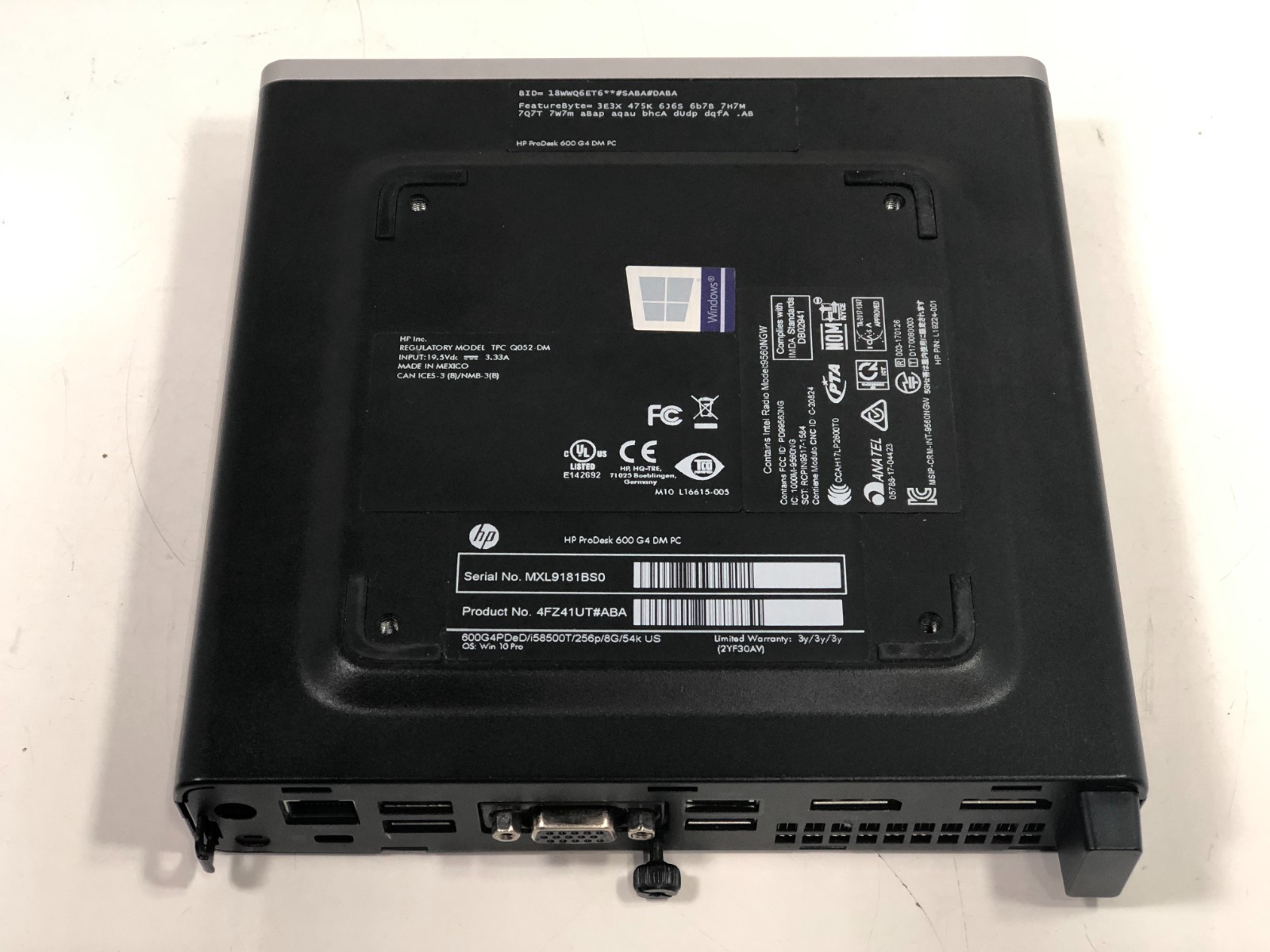 HP ProDesk 600 G4 DM, i5-8500T, 2.10, 8GB, 256GB NVMe, Wi-Fi, Windows 11 Pro