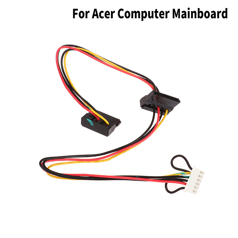 1PC 6 Pin To 2-Port HDD SATA Power Socket Cable Conector For Acer Computer NEW