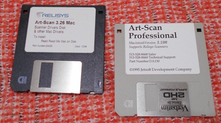 Old Art-Scan Professional for Relisys Scanners, Mac, Vers. 3.59R & 3.26 Computer