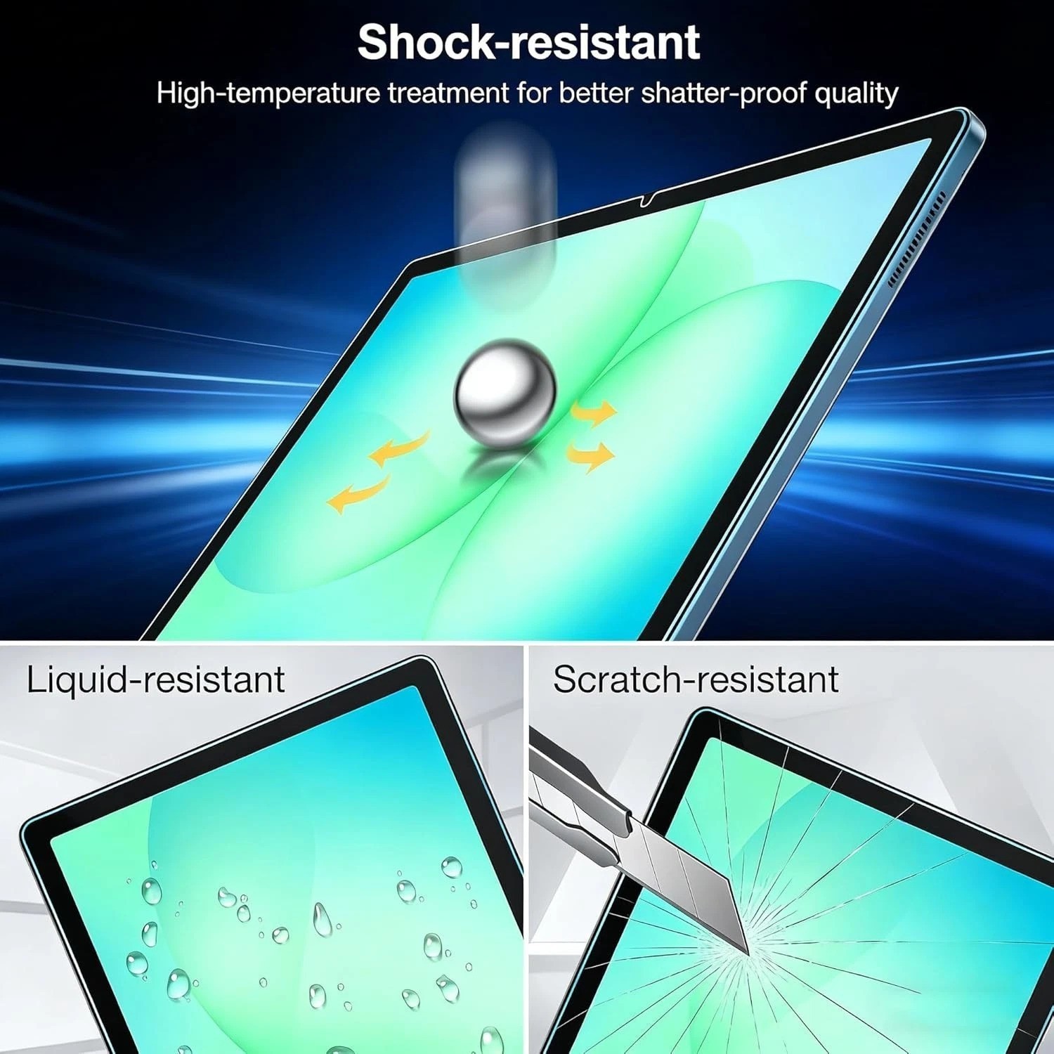 2 Pack Tempered Glass Screen Protector for Galaxy Tab A11/A9 Plus – 9H Toughness