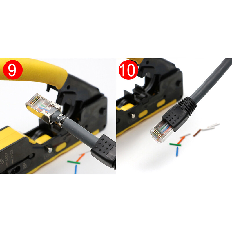 Cat7 RJ45 Pass Through Connectors Gold Plated Shielded for 23 AWG Network Cable