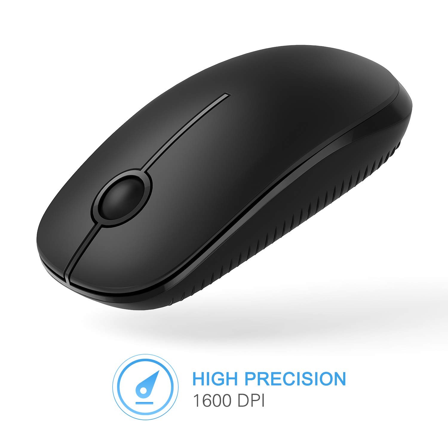 VssoPlor Wireless Mouse, 2.4G Slim Portable Computer Laptop Mouse with Black
