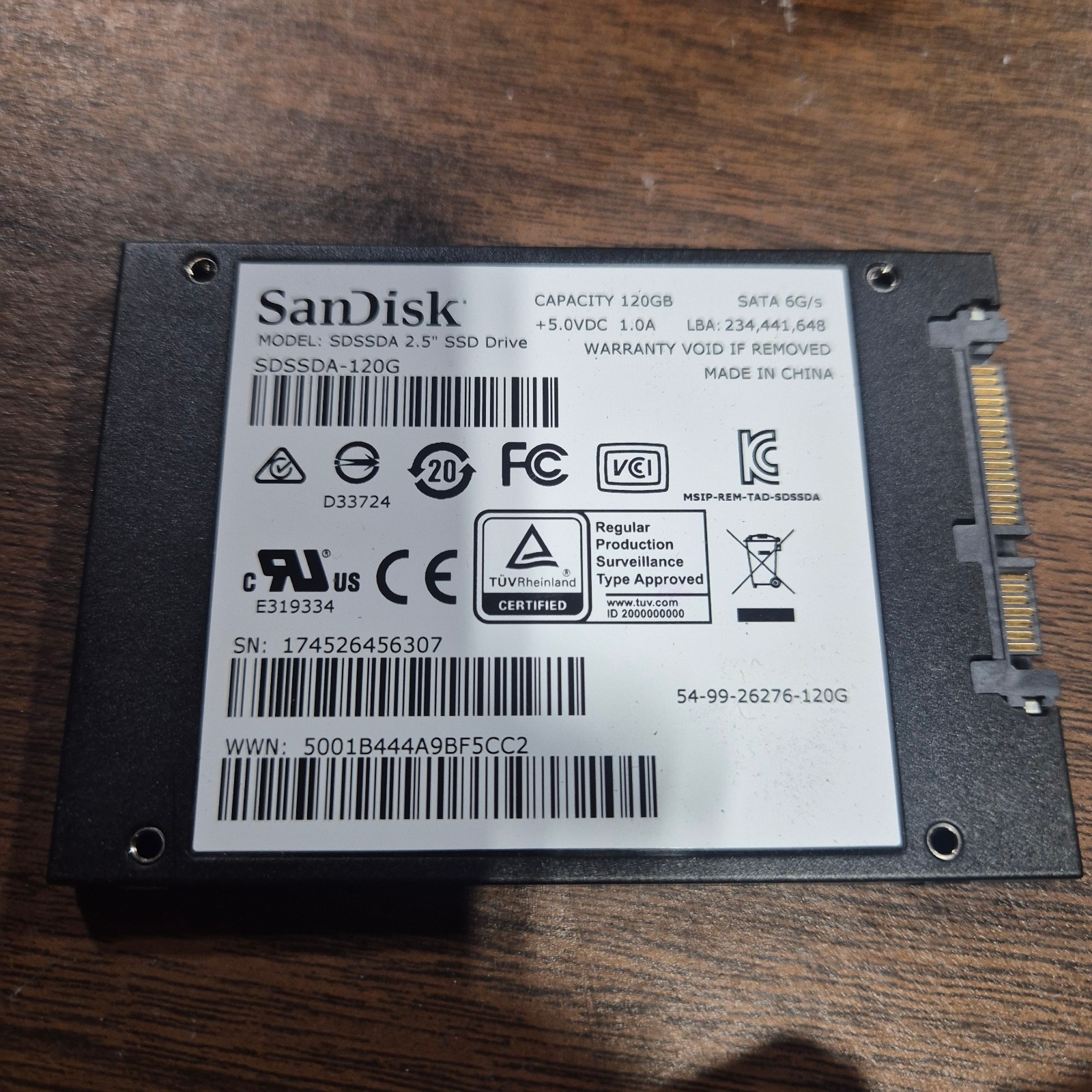 SanDisk – SSD PLUS – 120GB – 2.5″ SATA Drive – 6G/s
