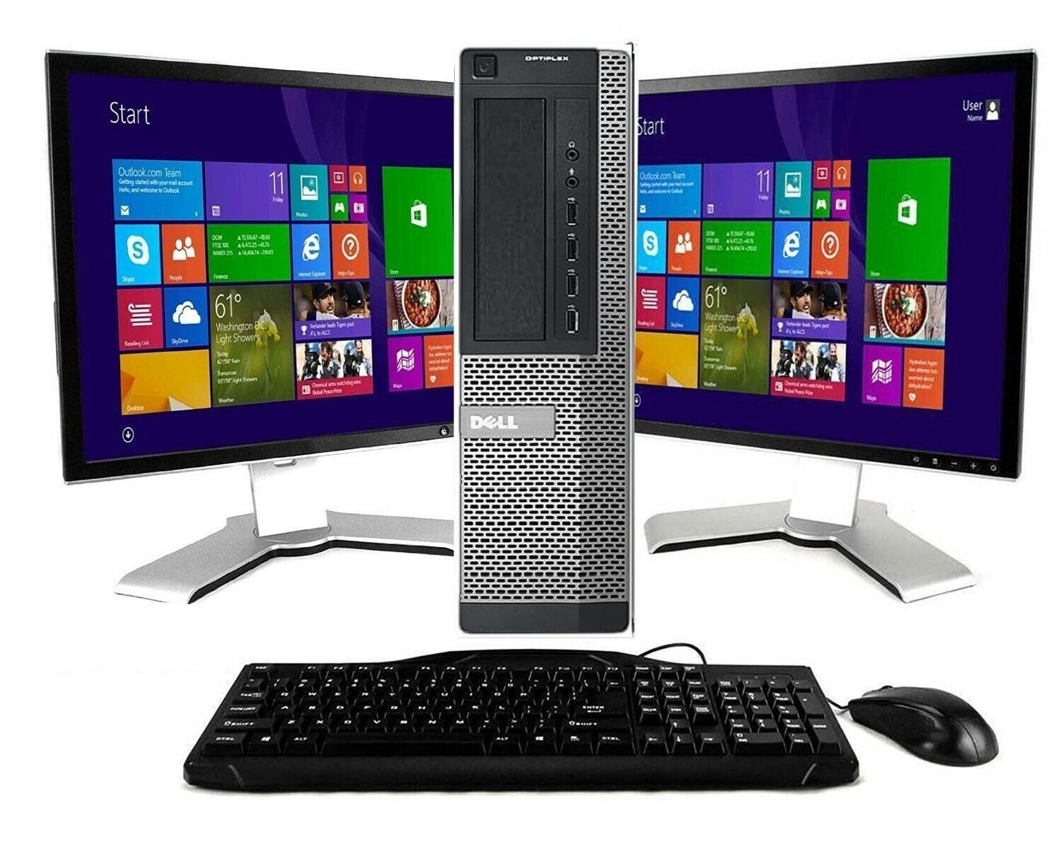 Dell OR HP Desktop PC Computer Dual C 500GB 8GB DUAL 19″ LCD WiFi Windows 10 Pro