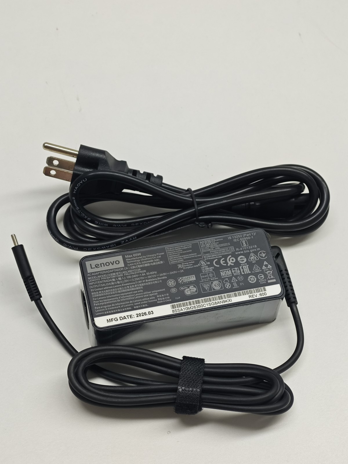 Genuine OEM Lenovo 65W USB-C Adapter Charger ThinkPad X1 Carbon Yoga ADLX65YLC3A