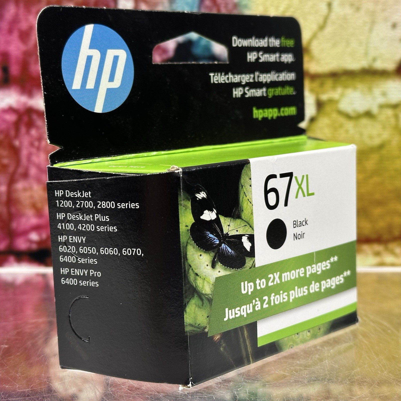 HP 67 XL Black Original Ink Cartridge Genuine Printing 2X More Pages Sealed NEW!
