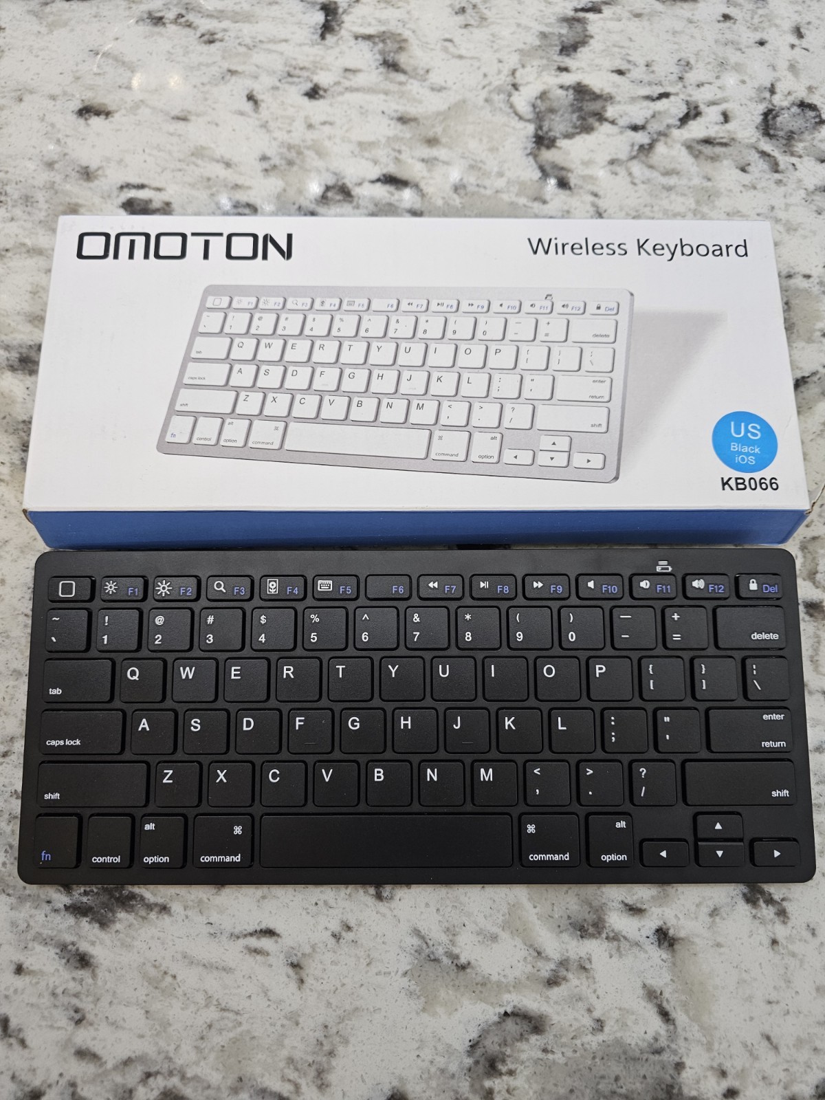 Omotion Keyboard KB066 Black Wireless Replaceable Battery -Battery Not Included