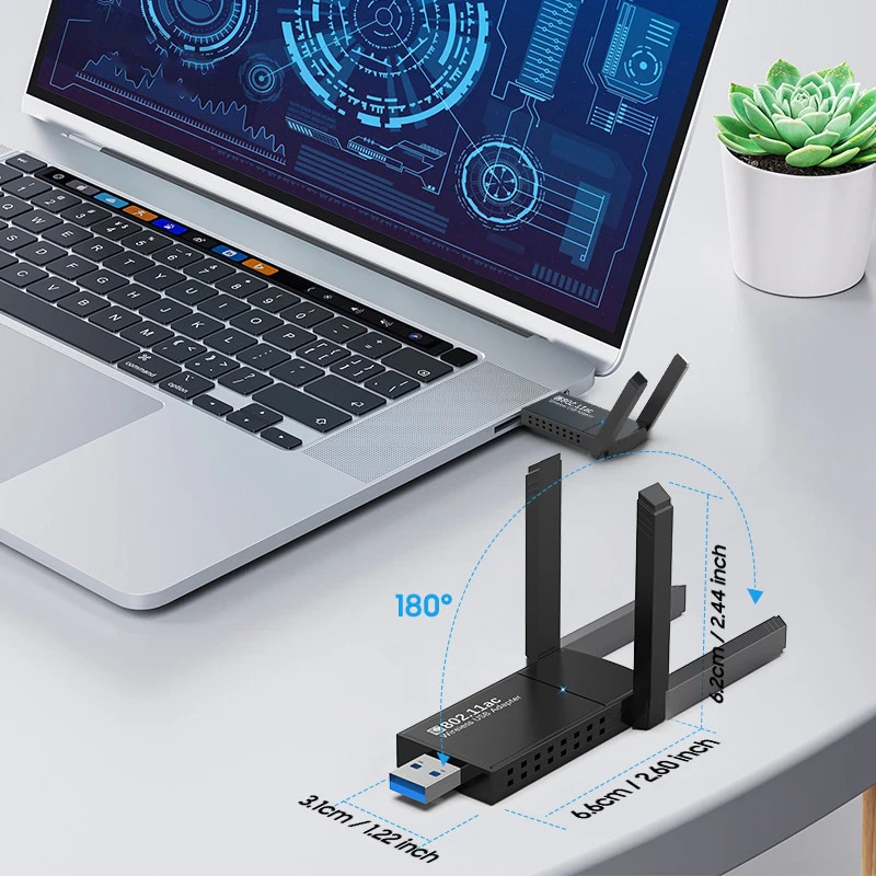 USB 3.0 Wireless WIFI Adapter 1300Mbps Long Range Dongle Dual Band Network lot