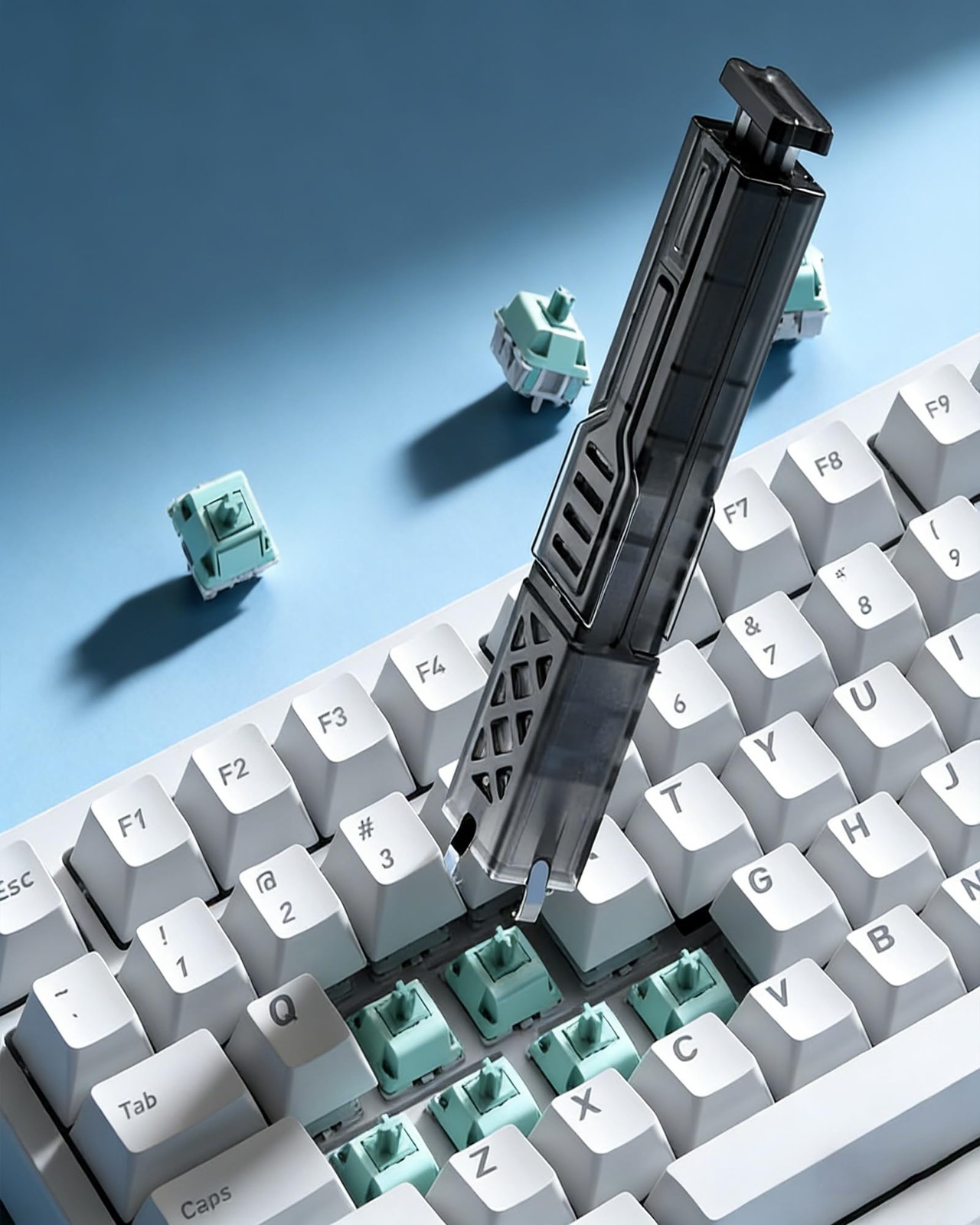 2in1 Switch And Keycap Puller 4Claw Grip OnePress Eject Design Black