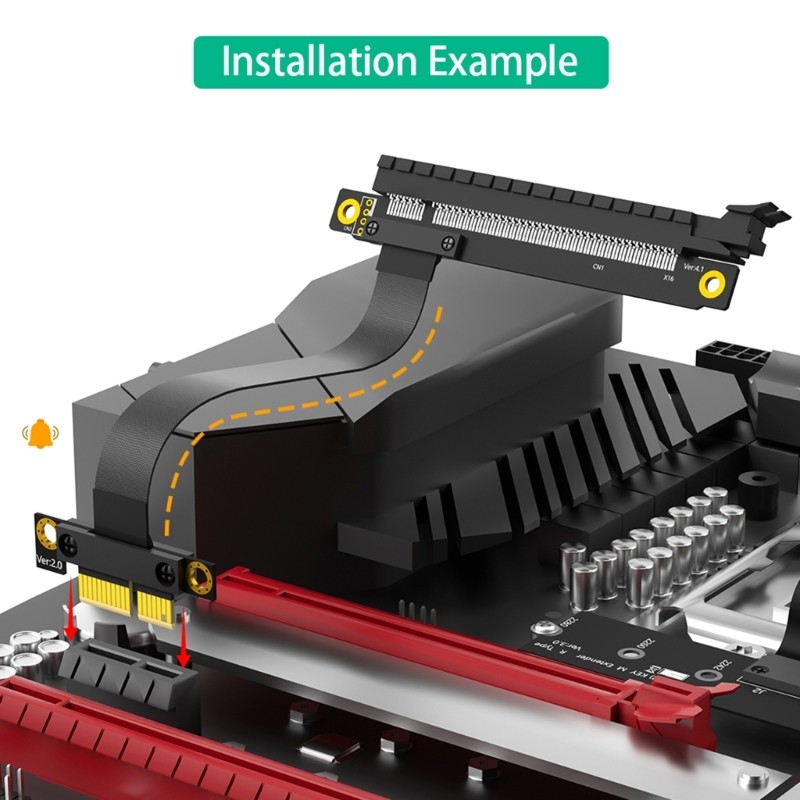PCIExpress3.0 X16 to X1 Risers Cable for Enhances Computer Component Layout