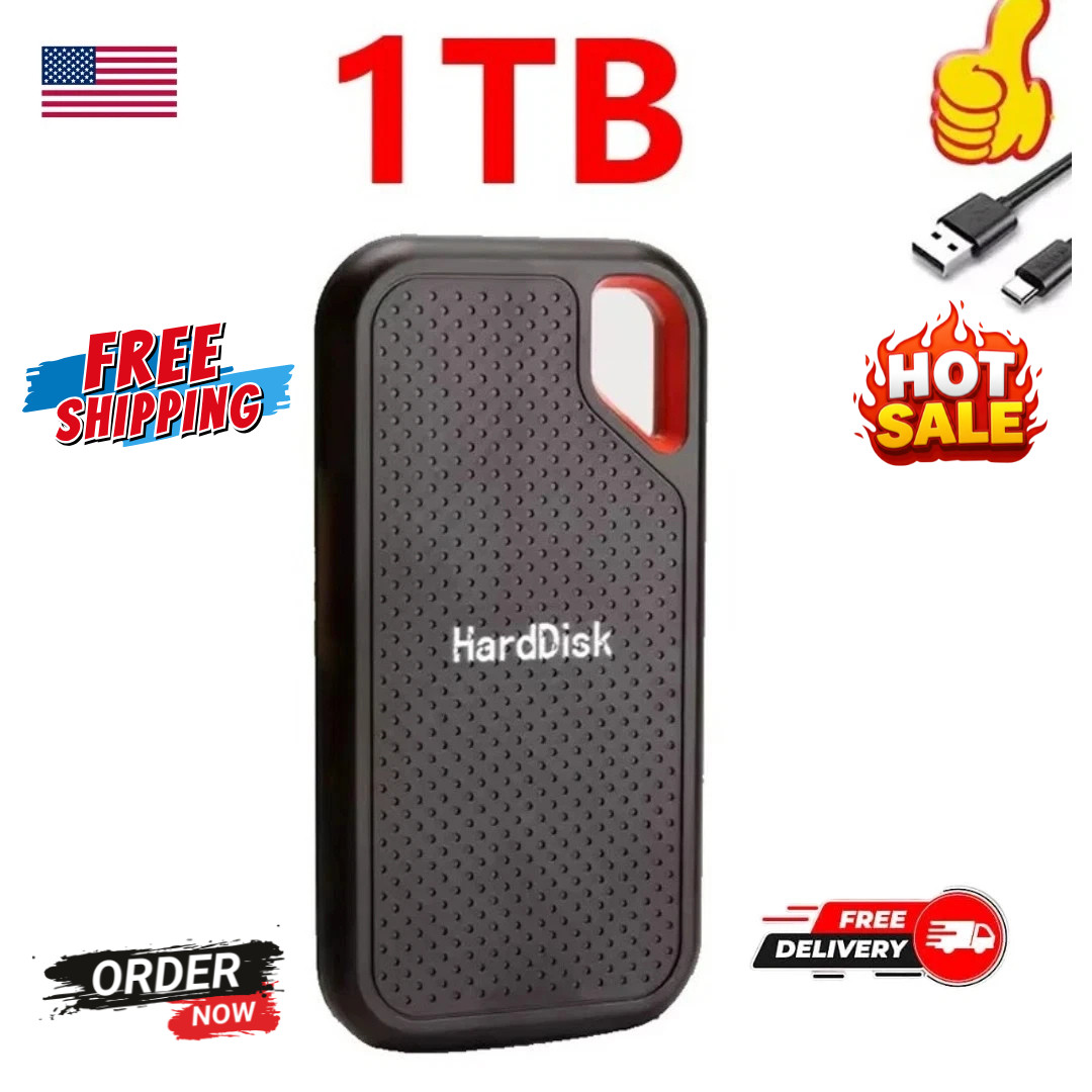 external hard drive 1TB High Speed Capacity Solid State Usb3.2 Laptop Mac And PC