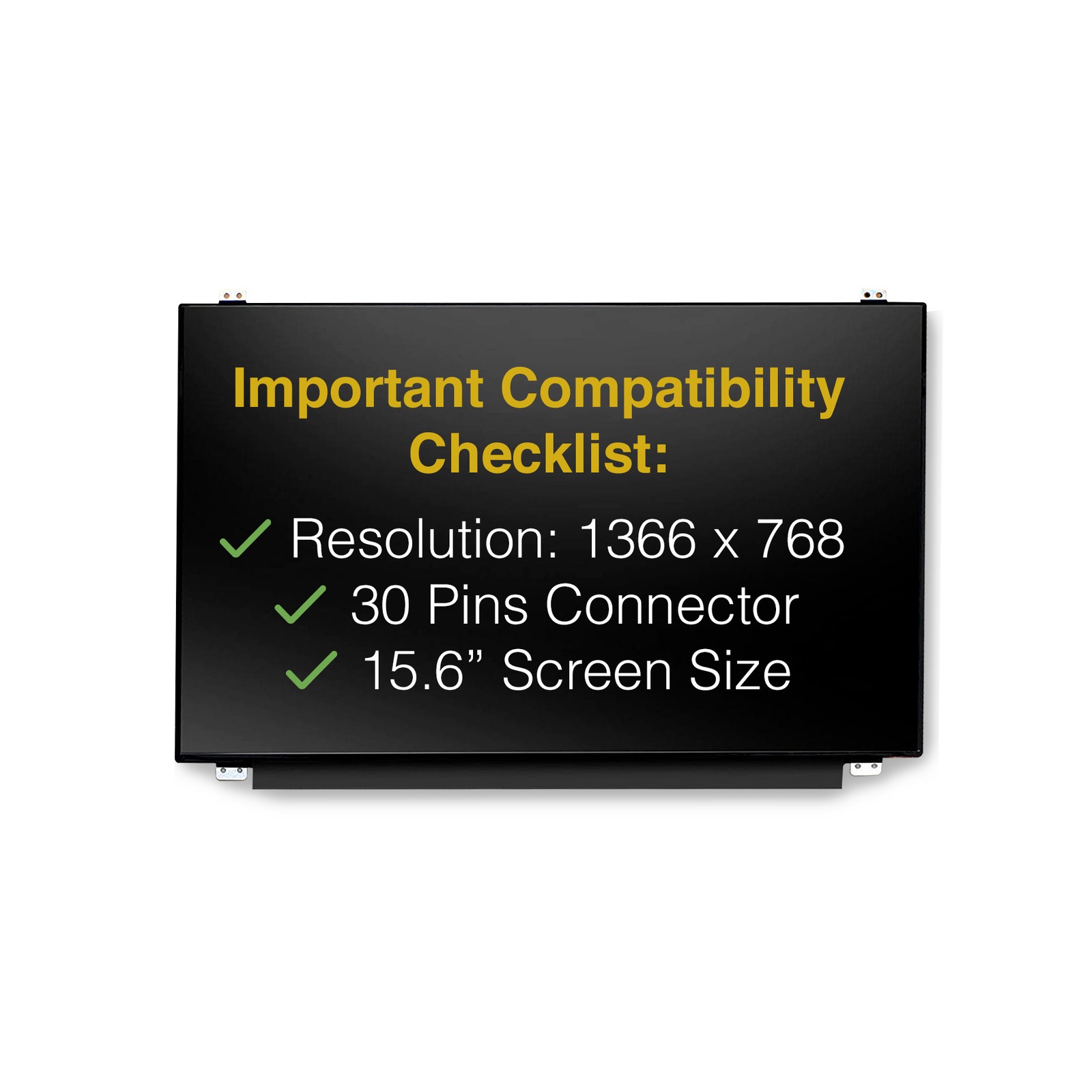 LCDBros Screen Replacement for CMO N156BGA-EB2 REV.C1 C2 C3 HD 1366×768 30pin