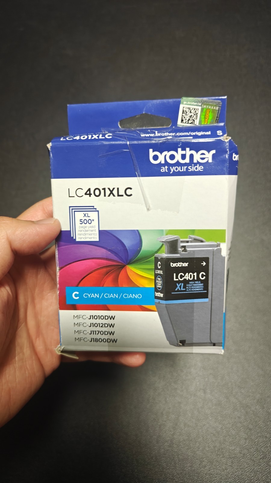 New Open Box Genuine Brother LC401XLC Cyan High Yield Ink Cartridge Exp 02/2029