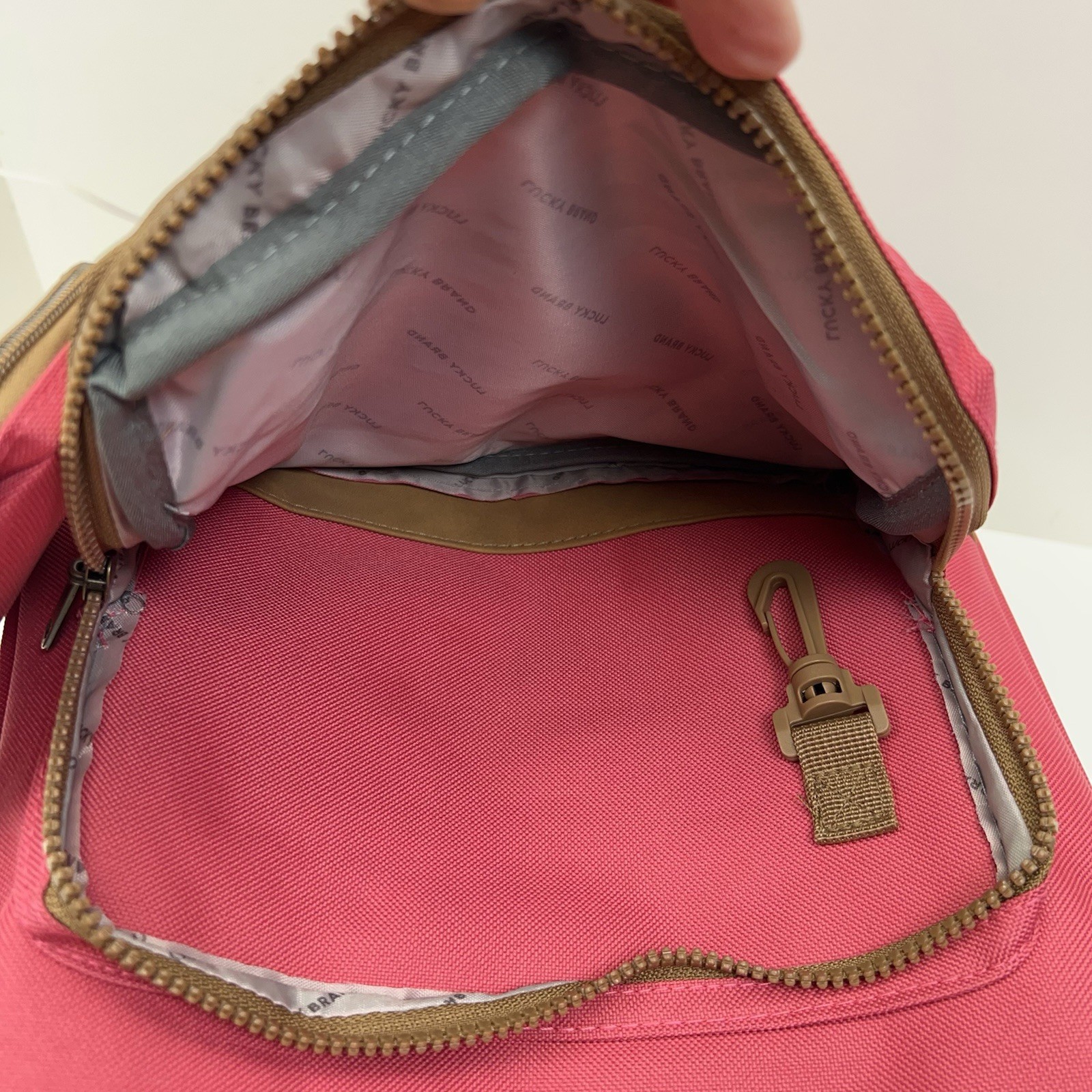 LUCKY BRAND Backpack 15″ Laptop Mini Bookbag Charm Patches Pink Canvas Urban NWT