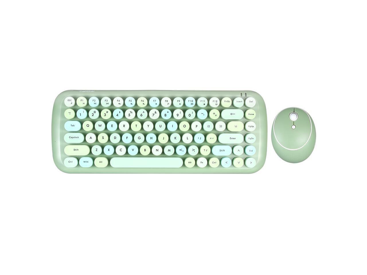 Mofii CANDY Keyboard Mouse Combo Wireless 2.4G Mixed Color 84Key Green
