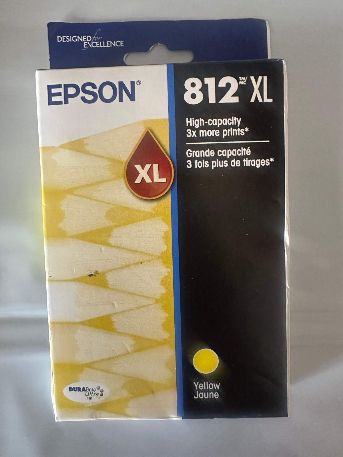 Epson 812XL Yellow Ink Cartridge New Sealed Exp: 08/2028