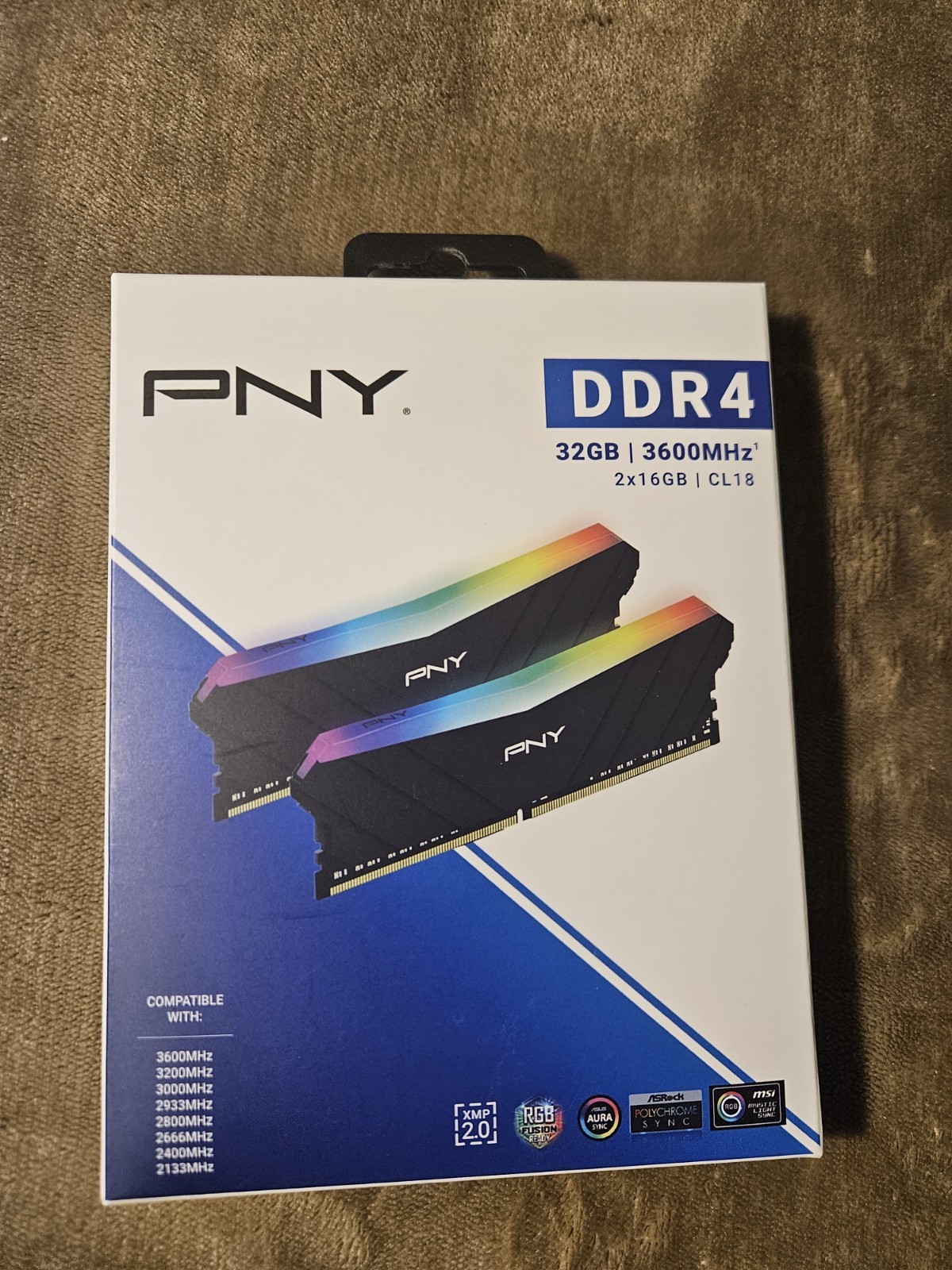PNY XLR8 Gaming DDR4-3600 RGB DIMM 32GB (2x16GB) PC4-28800 Computer Memory