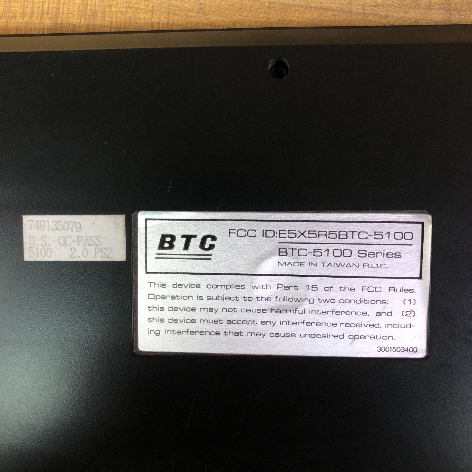 BTC 5100 Compact AT 5-Pin DIN Computer Black Mini Keyboard (TESTED WORKS)