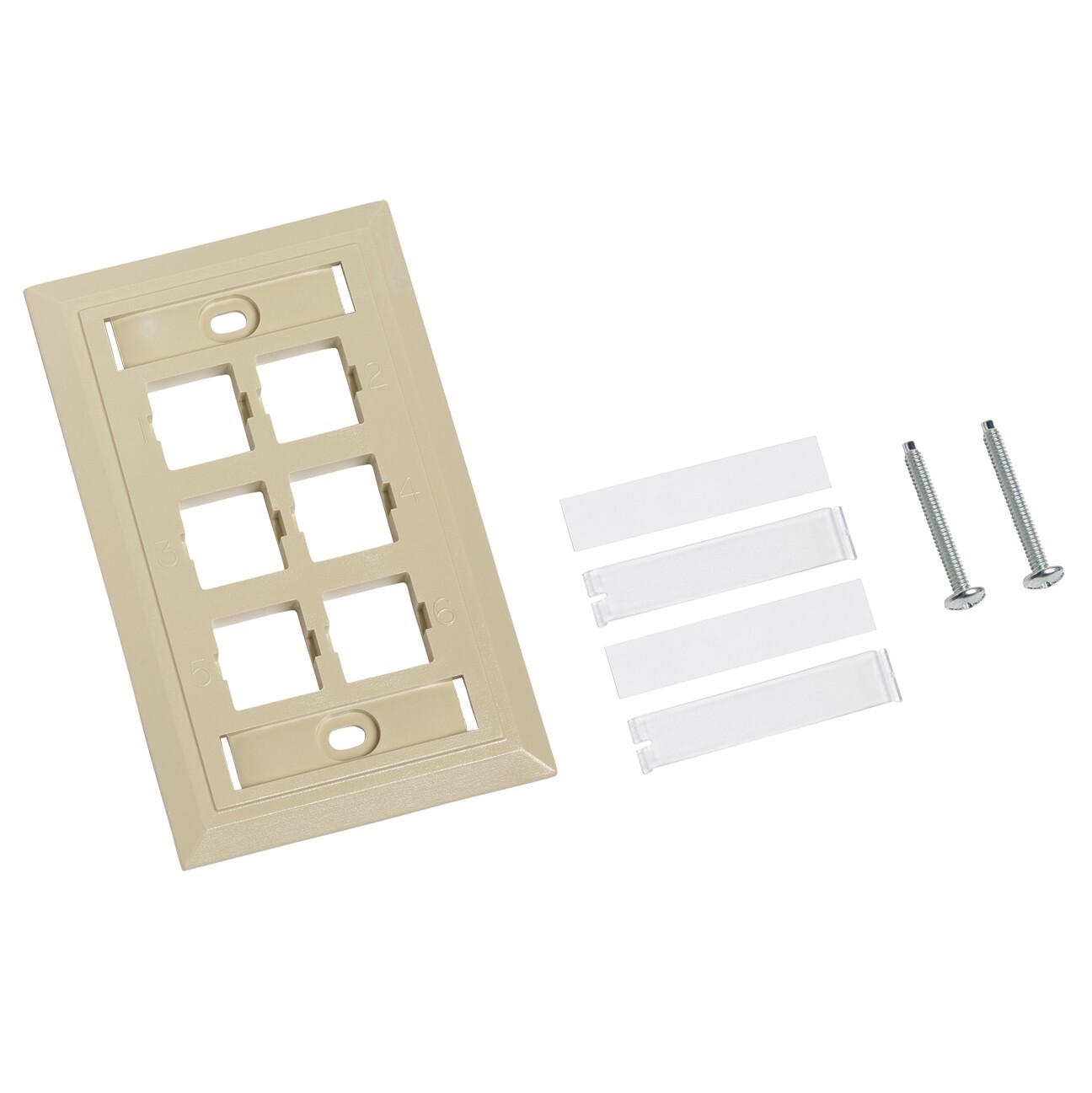 Commscope M16L-246 Type L Flush Mounted Faceplate Kit 6 Port 108168592 Ivory