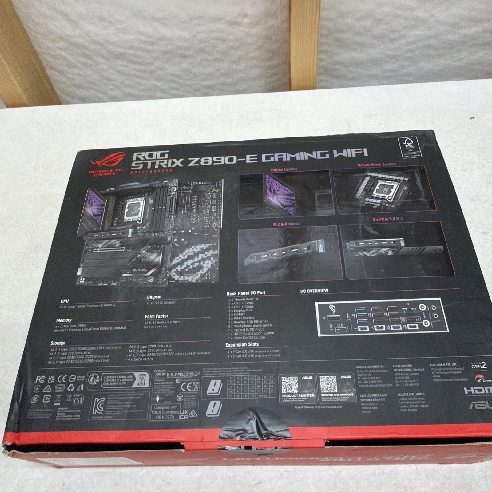 ASUS ROG STRIX Z890-E GAMING WIFI Intel® Z890 LGA 1851 ATX motherboard