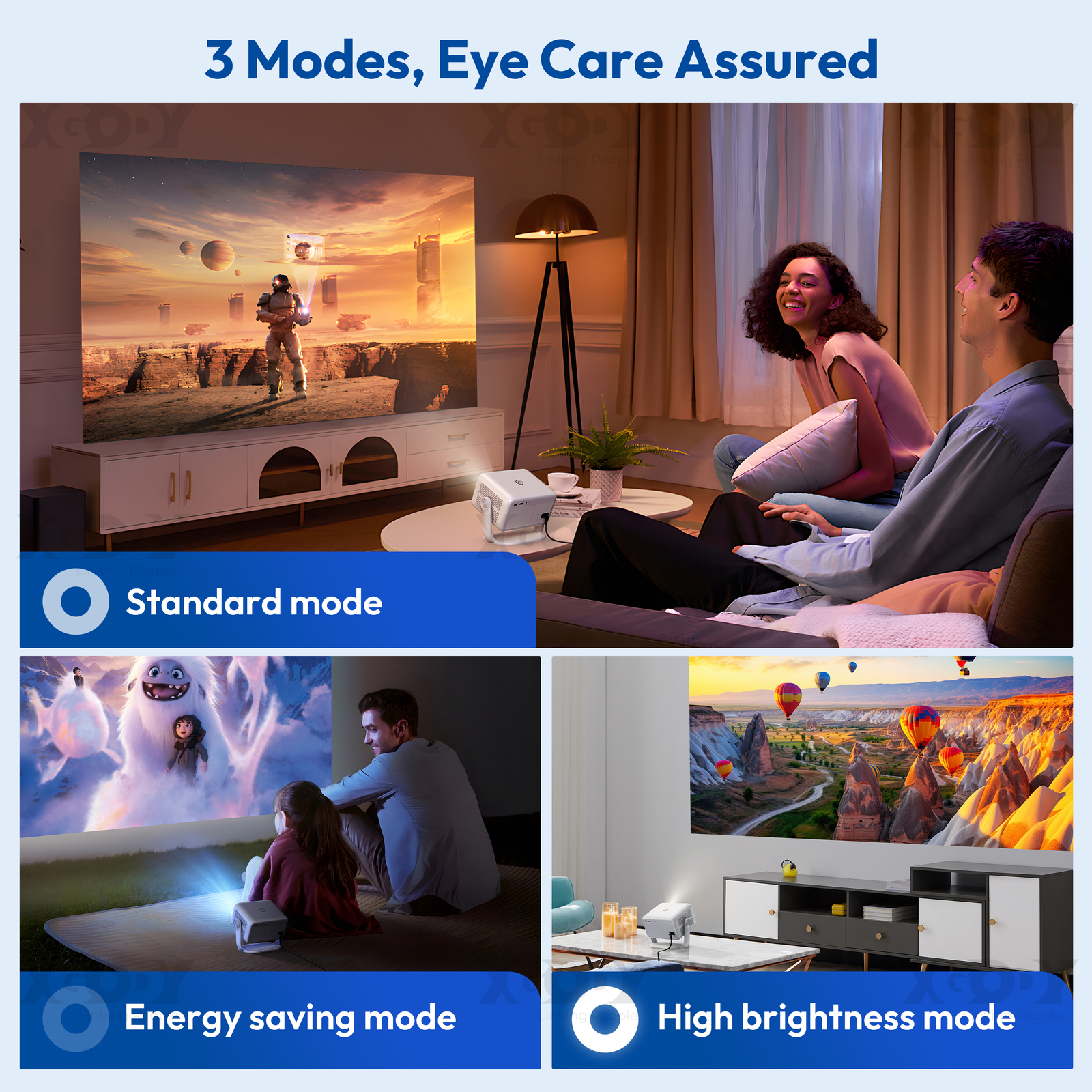 Smart 4K Projector 25000LMS 3D WiFi Auto Focus Video Home Theater 350″ Display