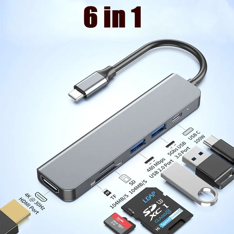 USB C Hub 5 in 1 4K HDMI PD Fast Charge USB 3.0 Dock for MacBook Samsung