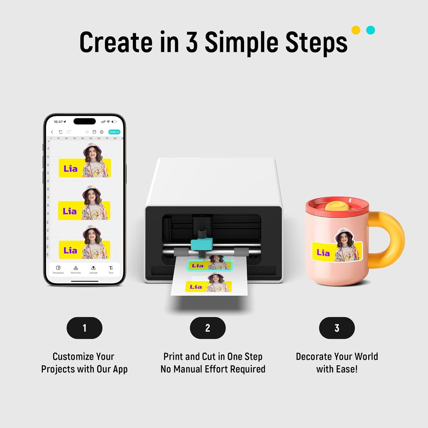 Liene PixCut S1 Sticker Printer Cutter All-in-One 300DPI