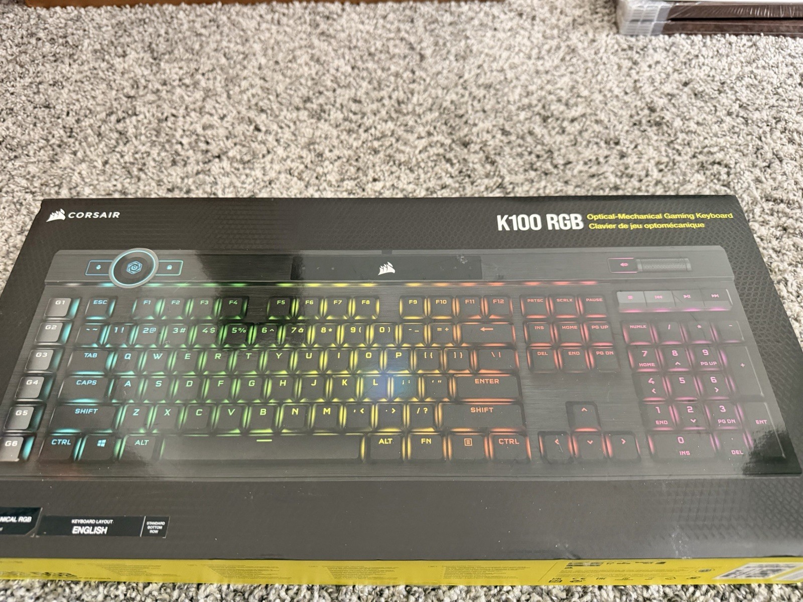 Corsair K100 RGB Mechanical Wired USB Full-Size Black English Multimedia
