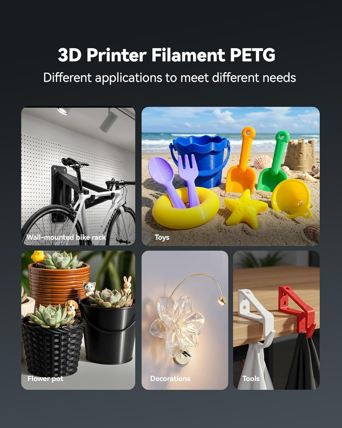 SUNLU 16 Color PETG Filament Bundle Multicolor, PETG 3D Printer Filament