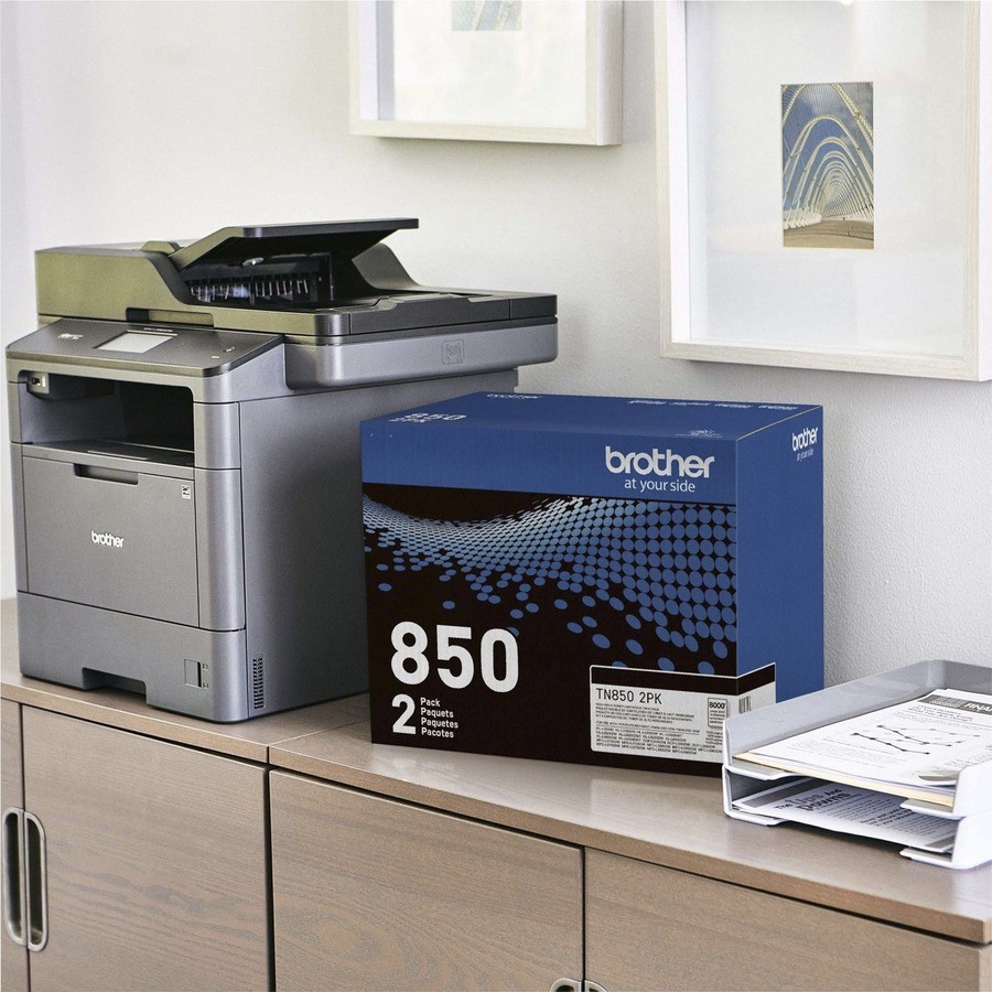 Brother Genuine High-Yield Black Toner Cartridge Twin Pack TN850 2PK (tn8502pk)