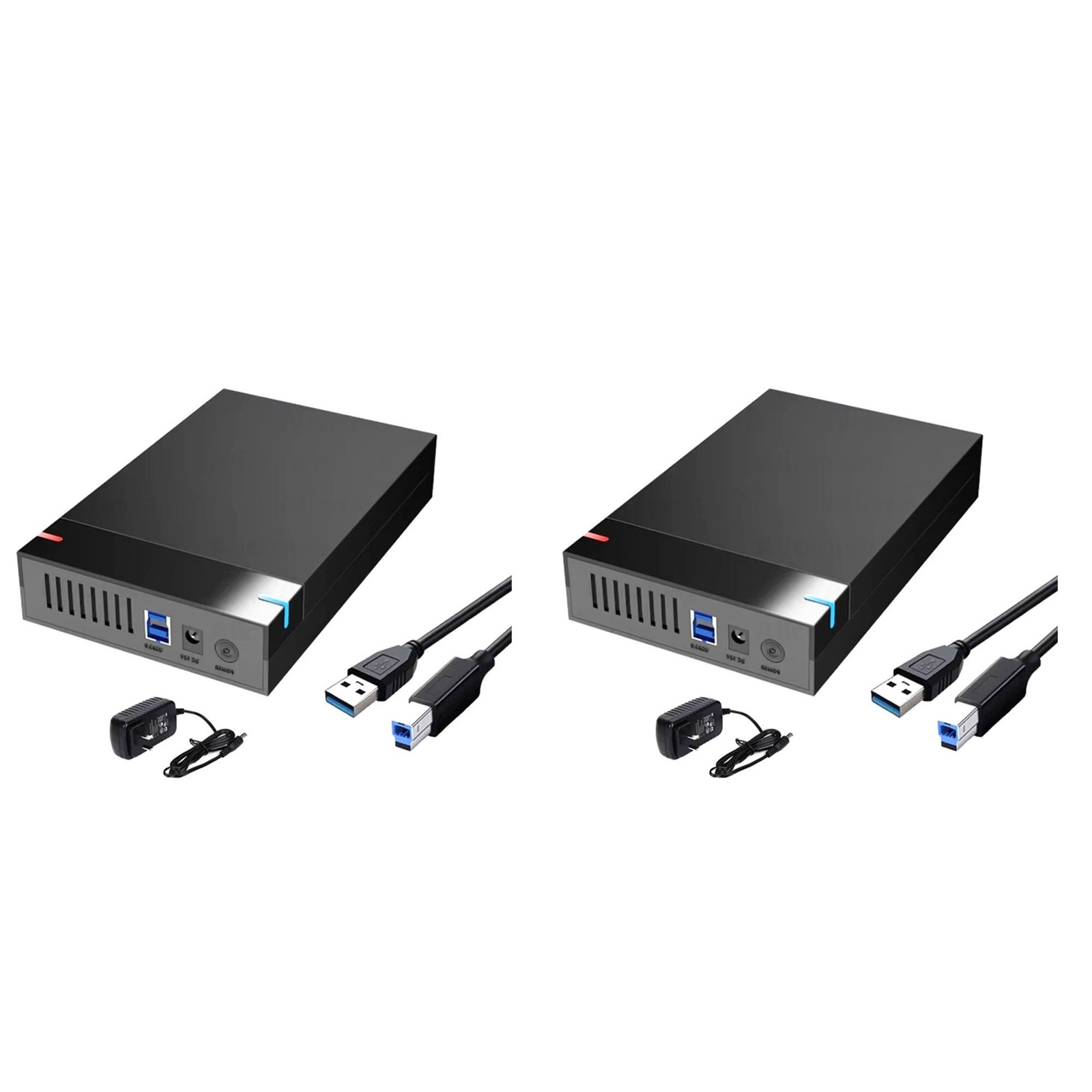 2 Set 3.5 Inch to USB 3.0 HDD Case – External Hard Drive Enclosure, Data6683