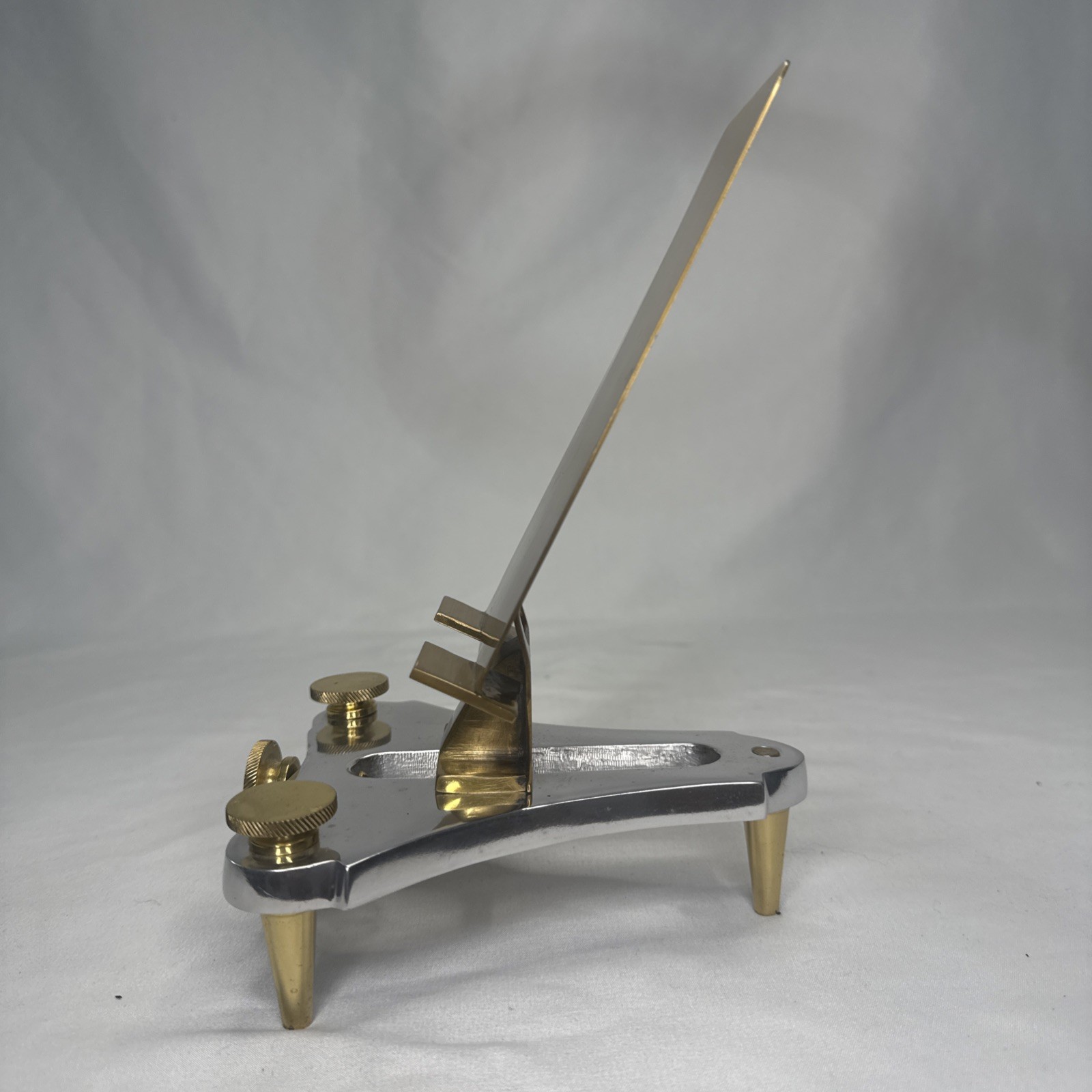 Pendulux Geneva Luxury Tablet Phone Stand Heavy Polished Brass & Aluminum