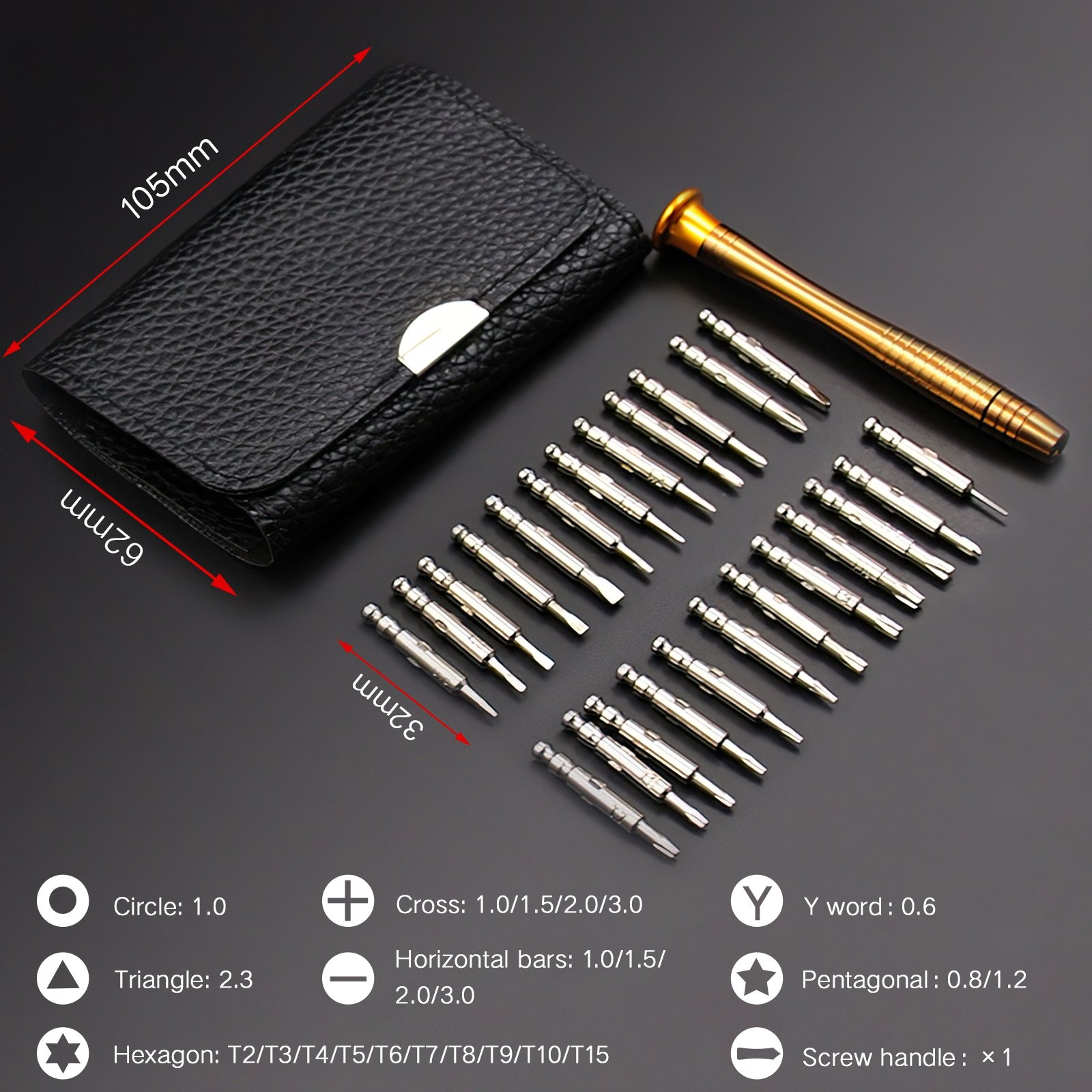 For Macbook Air, Macbook Pro Repair Tool Kit w/ 1.2mm Pentalobe Screwdriver 25Pc