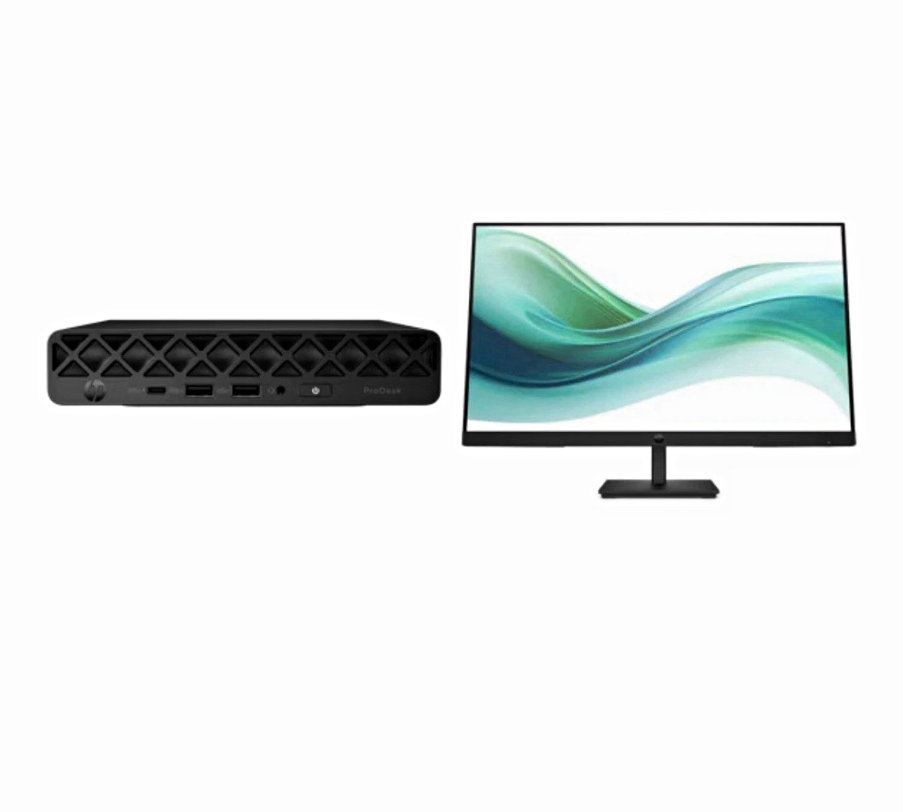 HP ProDesk 4 Mini G1i Desktop AI PC Wolf Pro Secure Edition + HP Srs 3 Pro 27 In