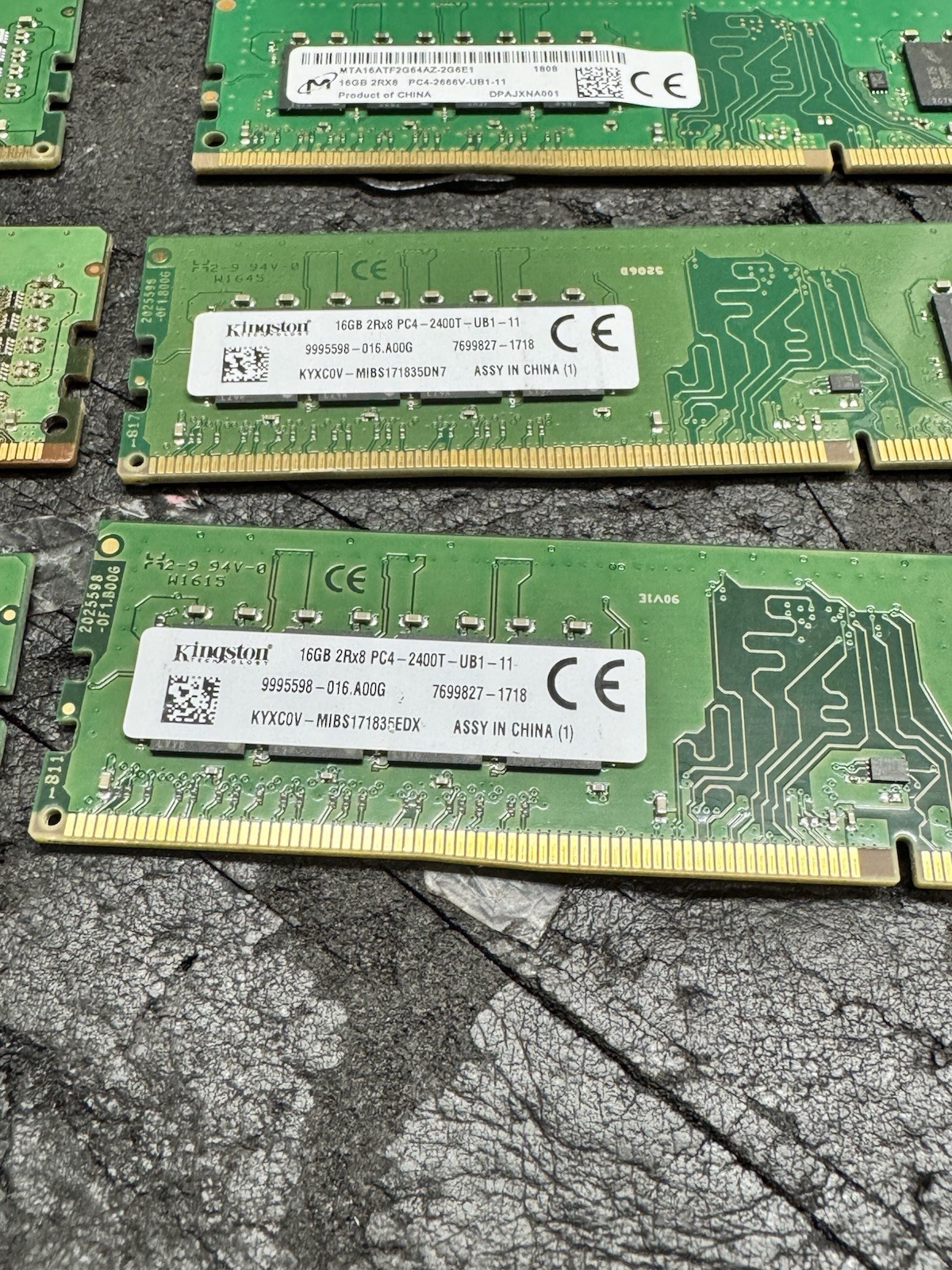 Micron 16GB) DDR4 2133MHz (PC4-2600V 288-Pin Desktop Memory RAM 10pcs Mix