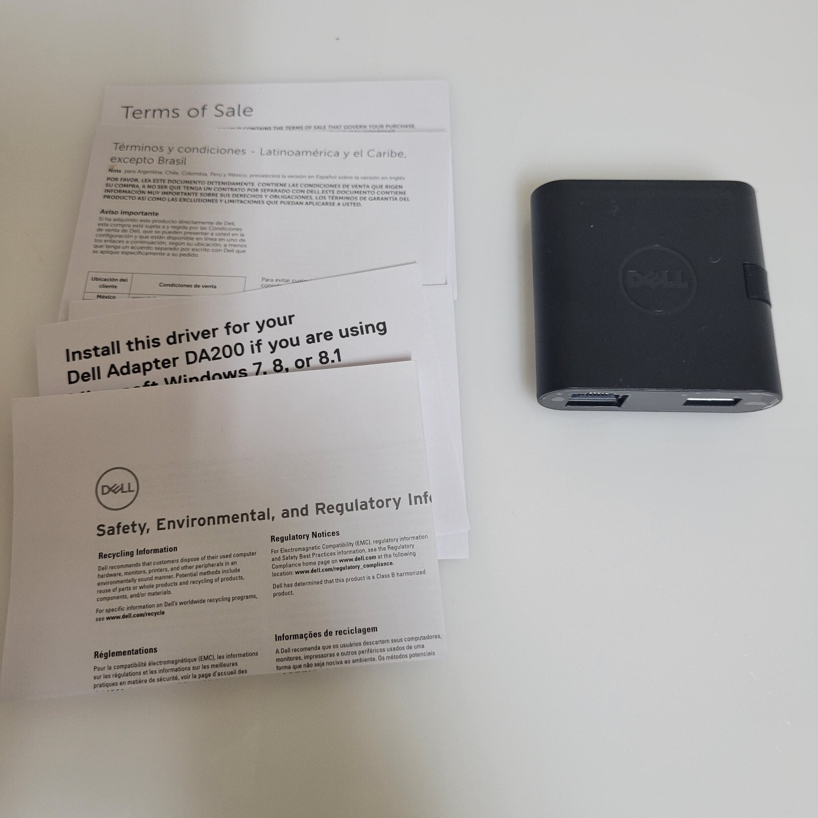 New Dell JF19J USB-C Adapter to HDMI USB 3.0 RJ45 Ethernet VGA Hub DA200