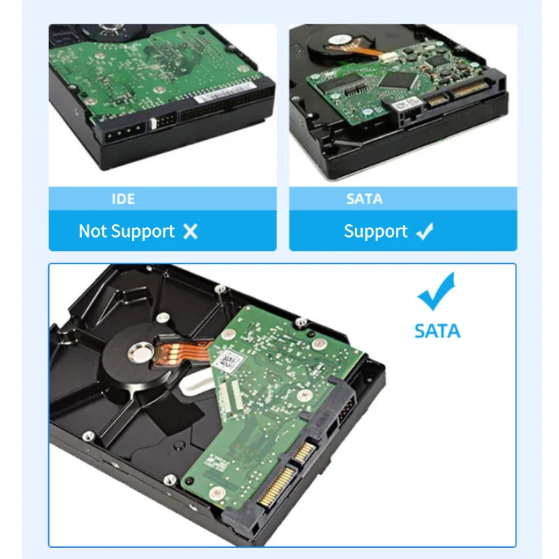 3.5 Inch HDD Case USB 3.0 to SATA External Hard Drive Reader Support 10TB Hard D