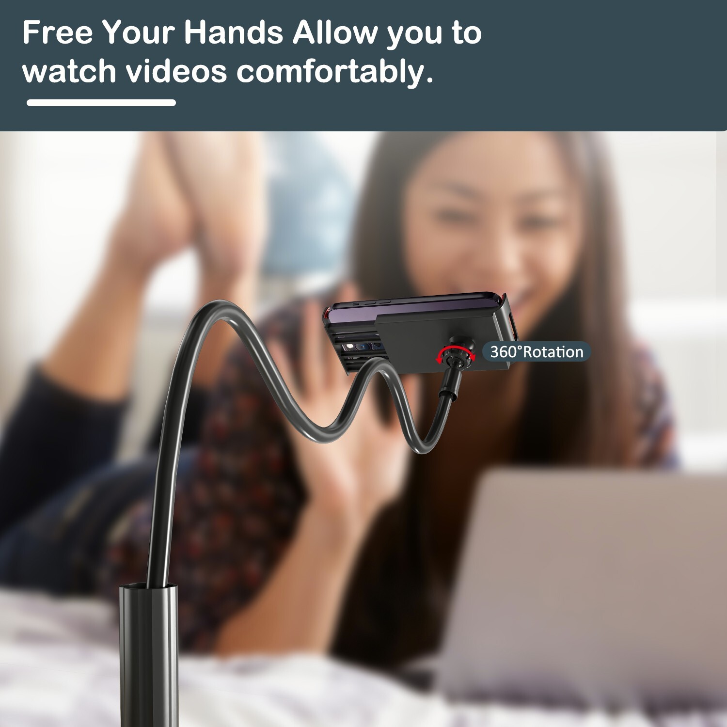 Flexible Hands-Free Universal Floor Stand for Tablet & Phone, for iPad/iPhone