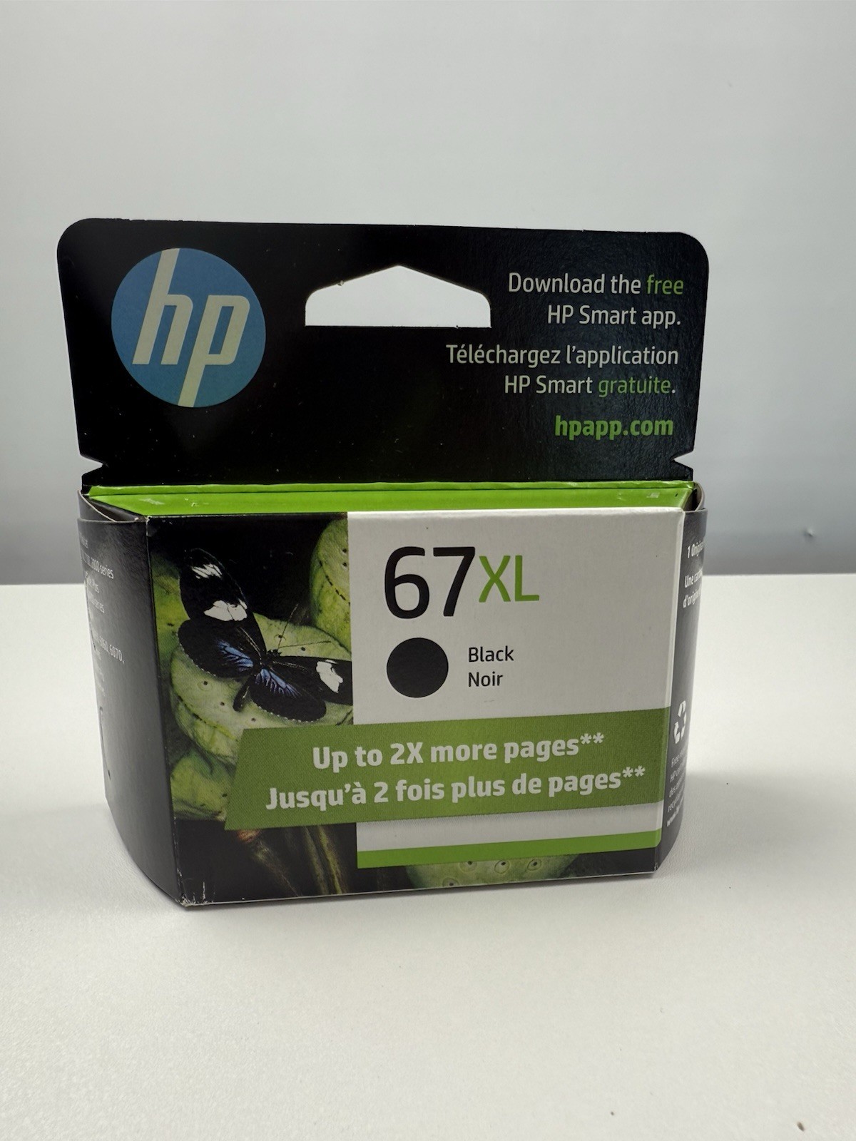 HP 67XL Black High-Yield Ink Cartridge Option 140 for DeskJet 3YM57AN 10/26-New