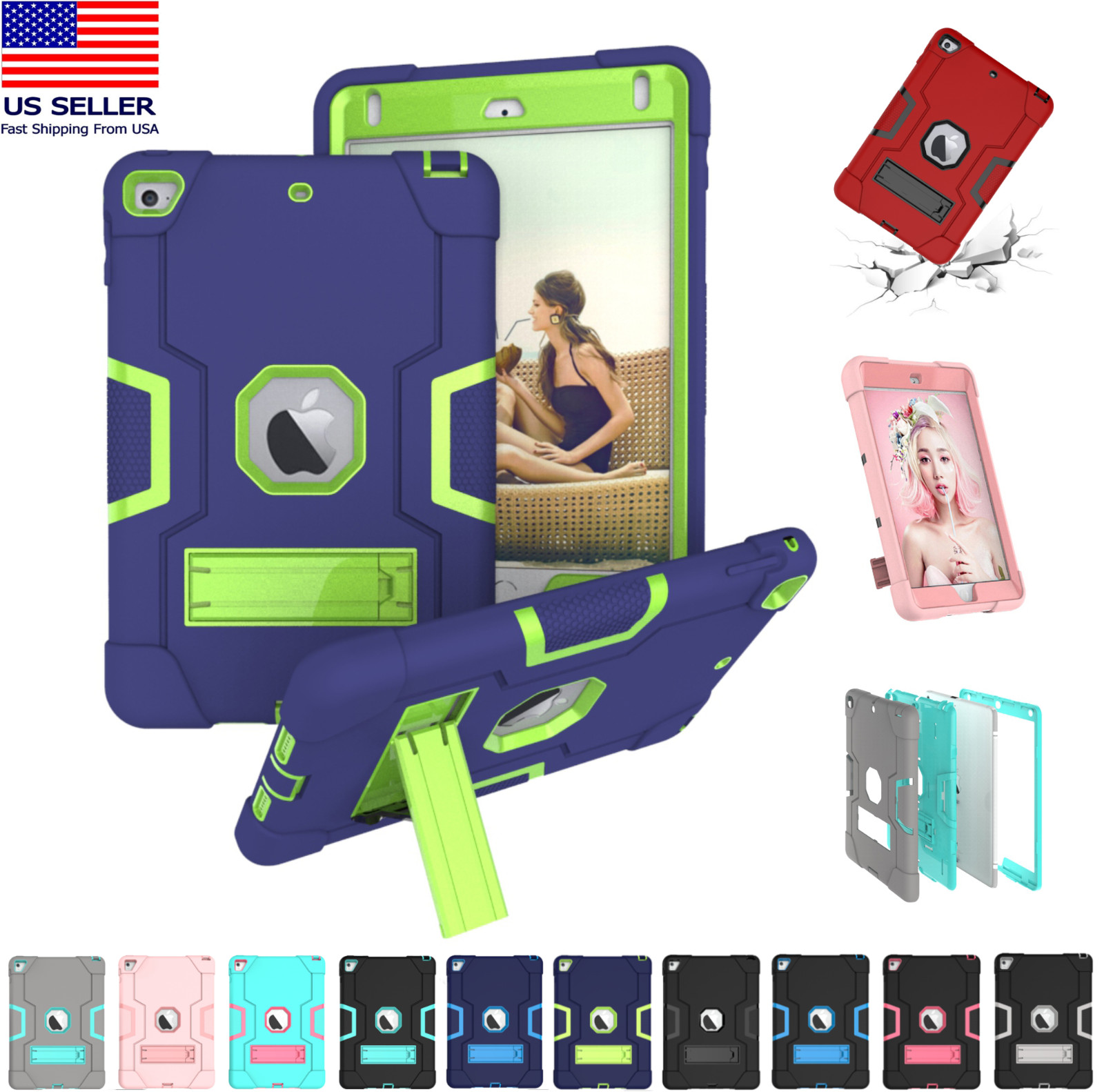 Shockproof Heavy Duty Hard Case Stand Cover for iPad Air 1st Gen 9.7″