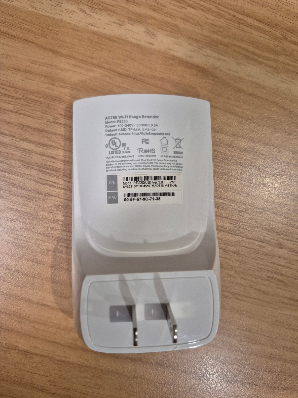TP-LINK AC750 750Mbps WiFi Range Extender Model RE220