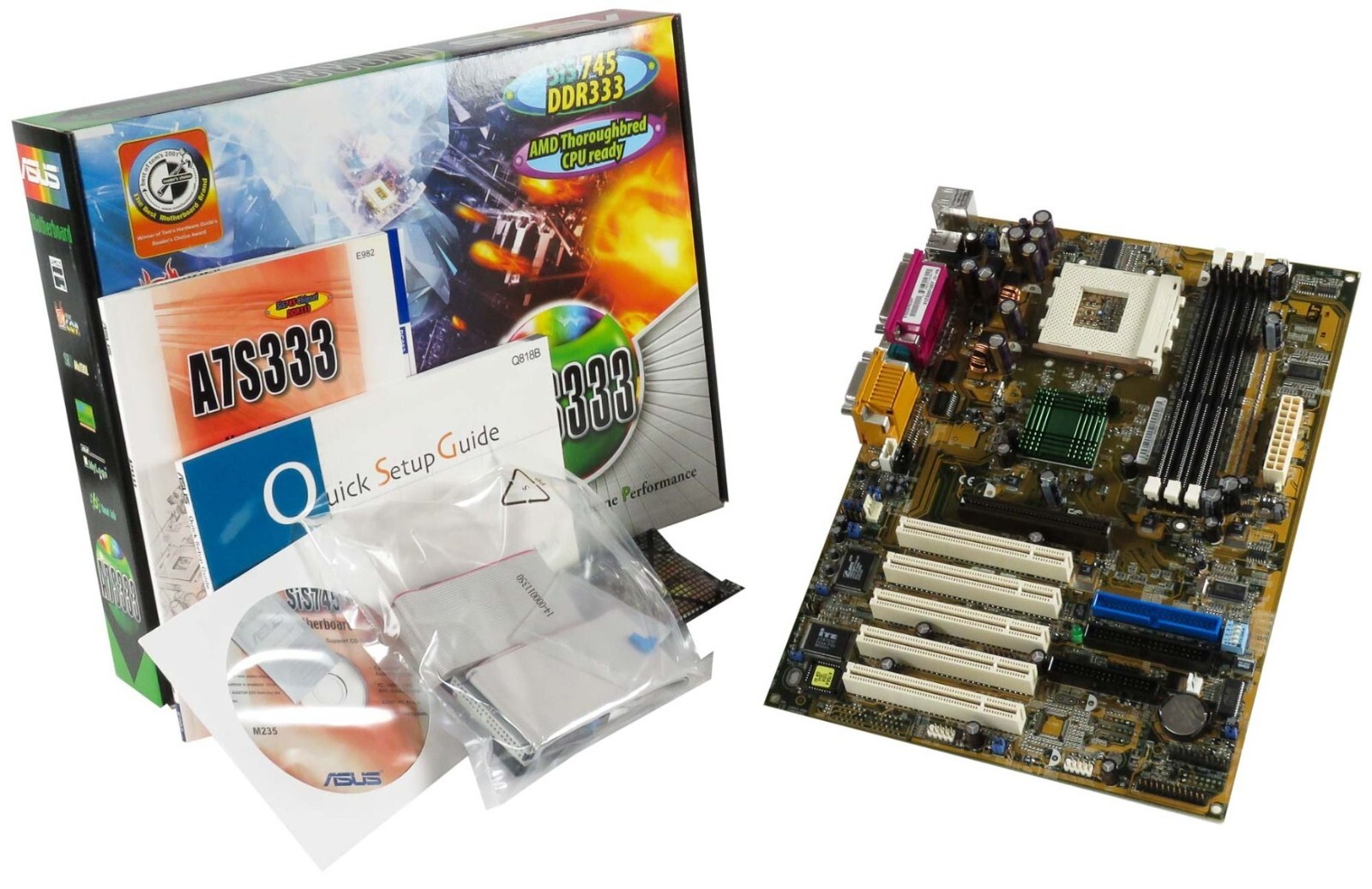 MAINBOARD ORYGINAL NEW BOX ASUS A7S333 SOCKET462 3xDDR SiS745 5xPCI ATX
