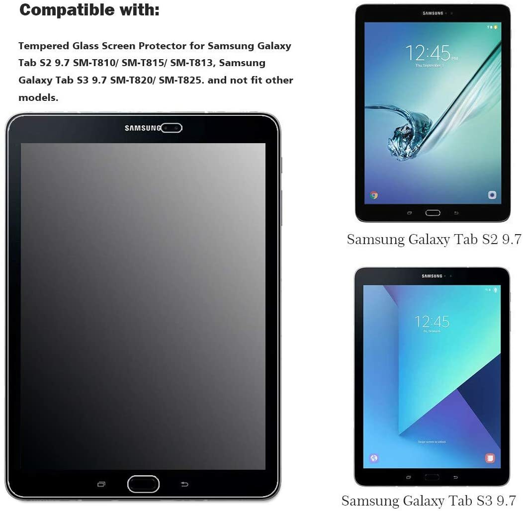 2 Pack Tempered Glass Screen Protector For Samsung Galaxy Tab S2 9.7 T810 T815