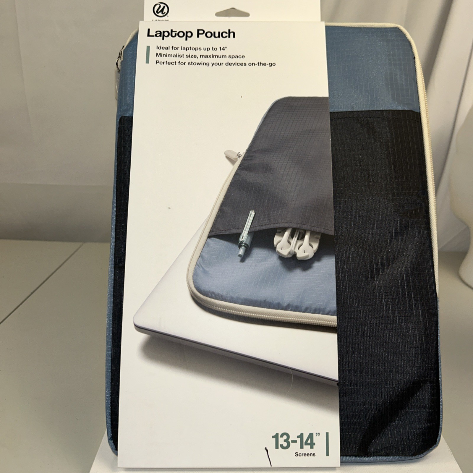 U Brands Blue Grid Patterned Laptop Pouch 13-14″ Screen
