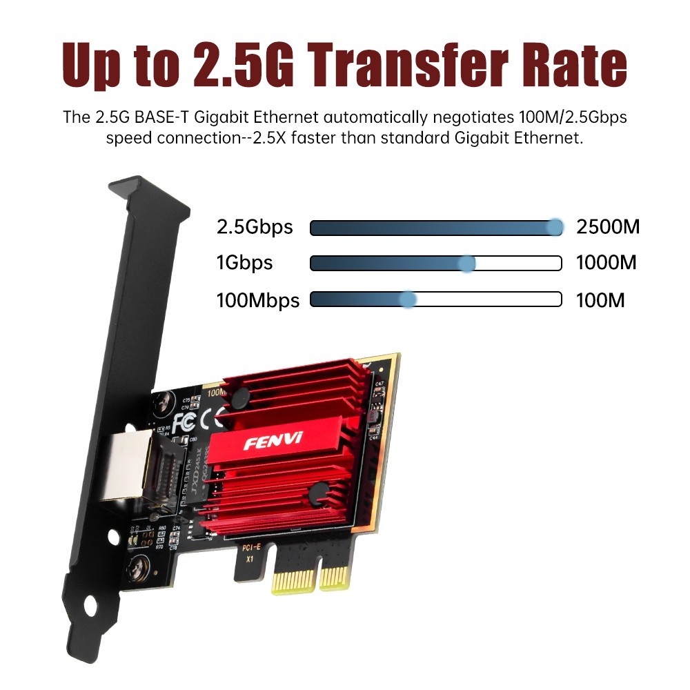 2.5gb Network Card PCIe Ethernet Network Adapter to 2.5 Gigabit RJ45 LAN Card